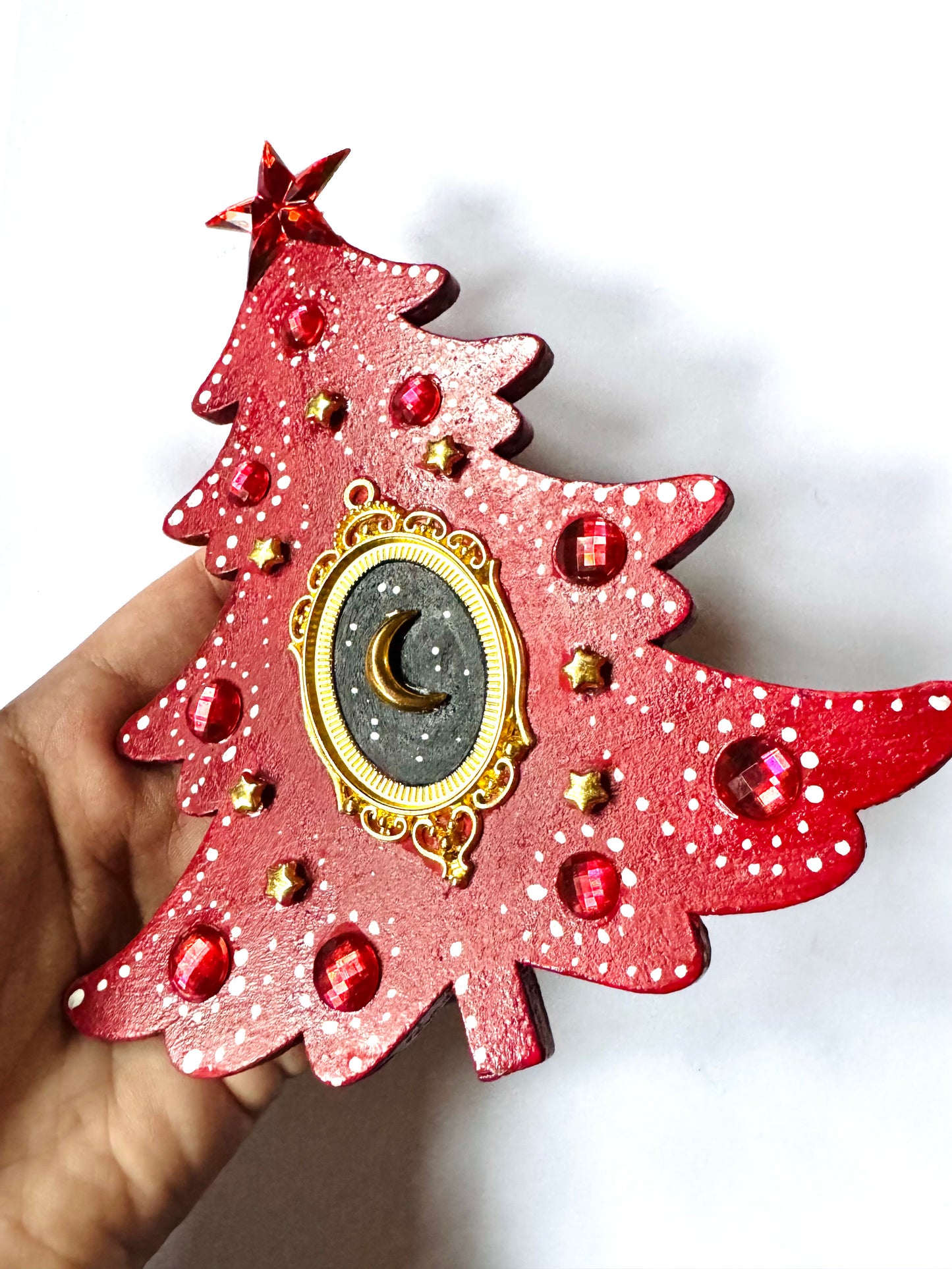 Hand-painted Christmas tree magnet / Kézzel festett karácsonyfa mágnes