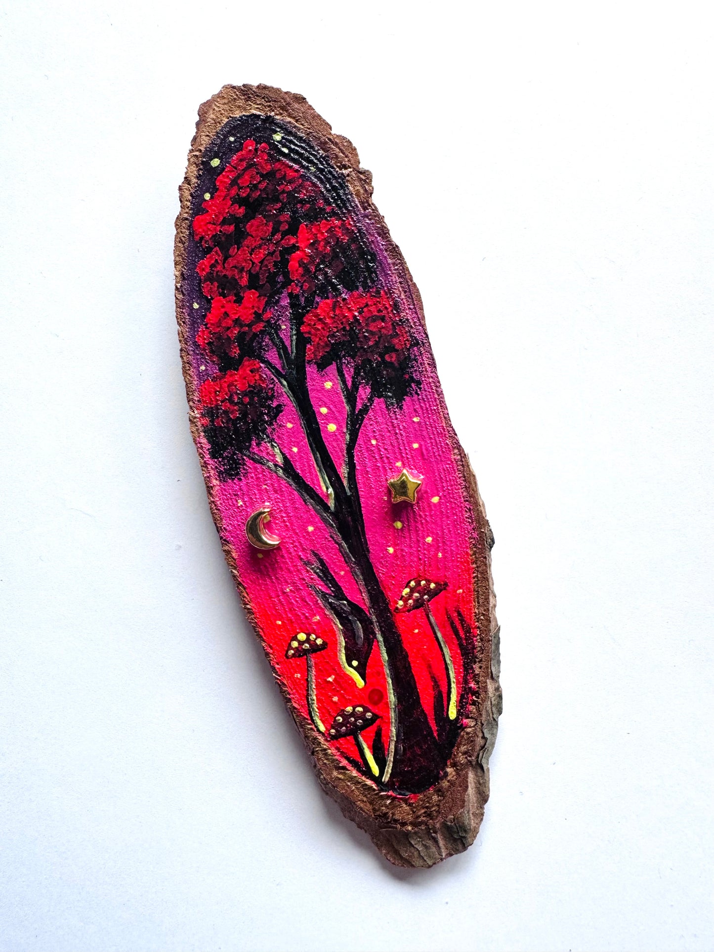 Hand-painted mini wood slice MAGNET / Kézzel festett mini fakorong mágnes