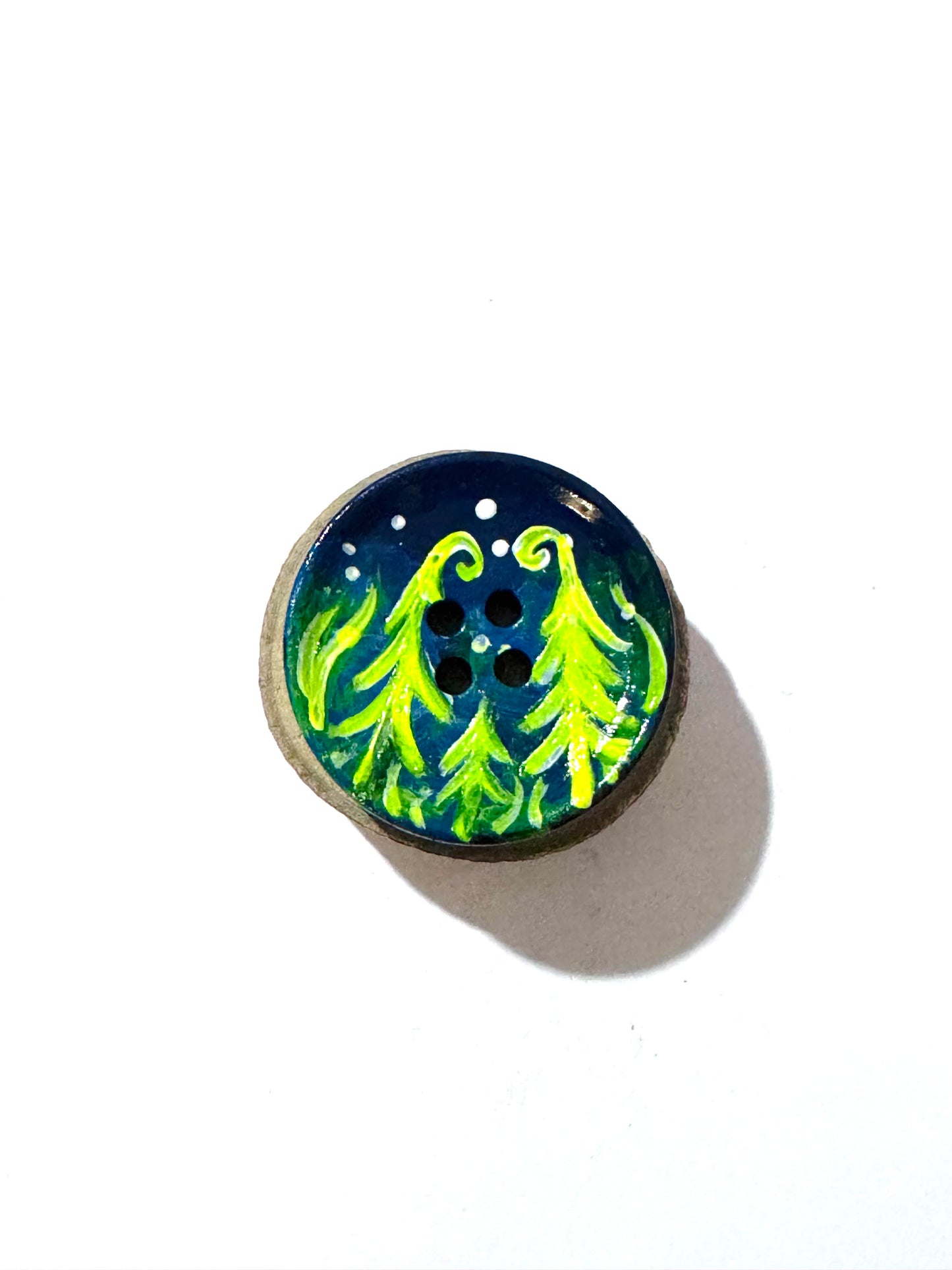 Hand-painted mini wood & button MAGNET / Kézzel festett mini fakorong & gomb MÁGNES