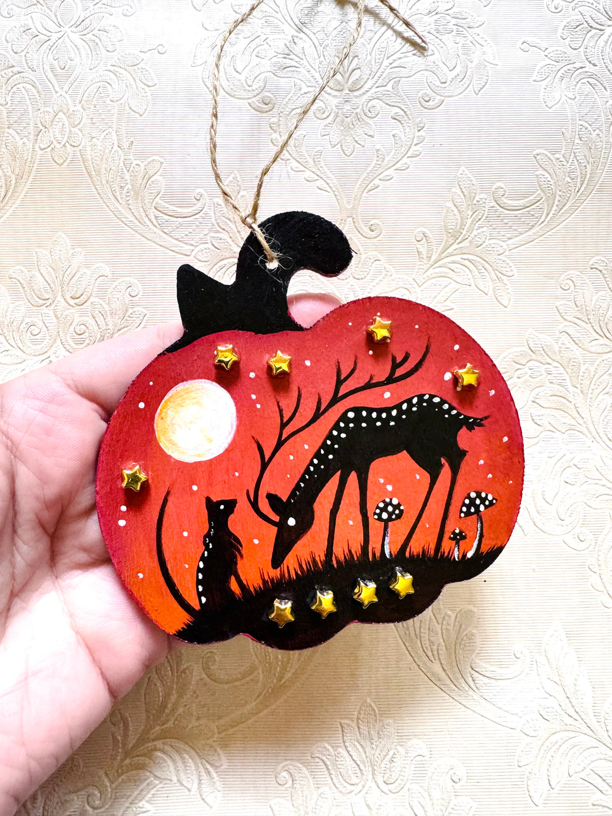 Hand-painted pumpkin MAGNET / Kézzel festett varázstök mágnes