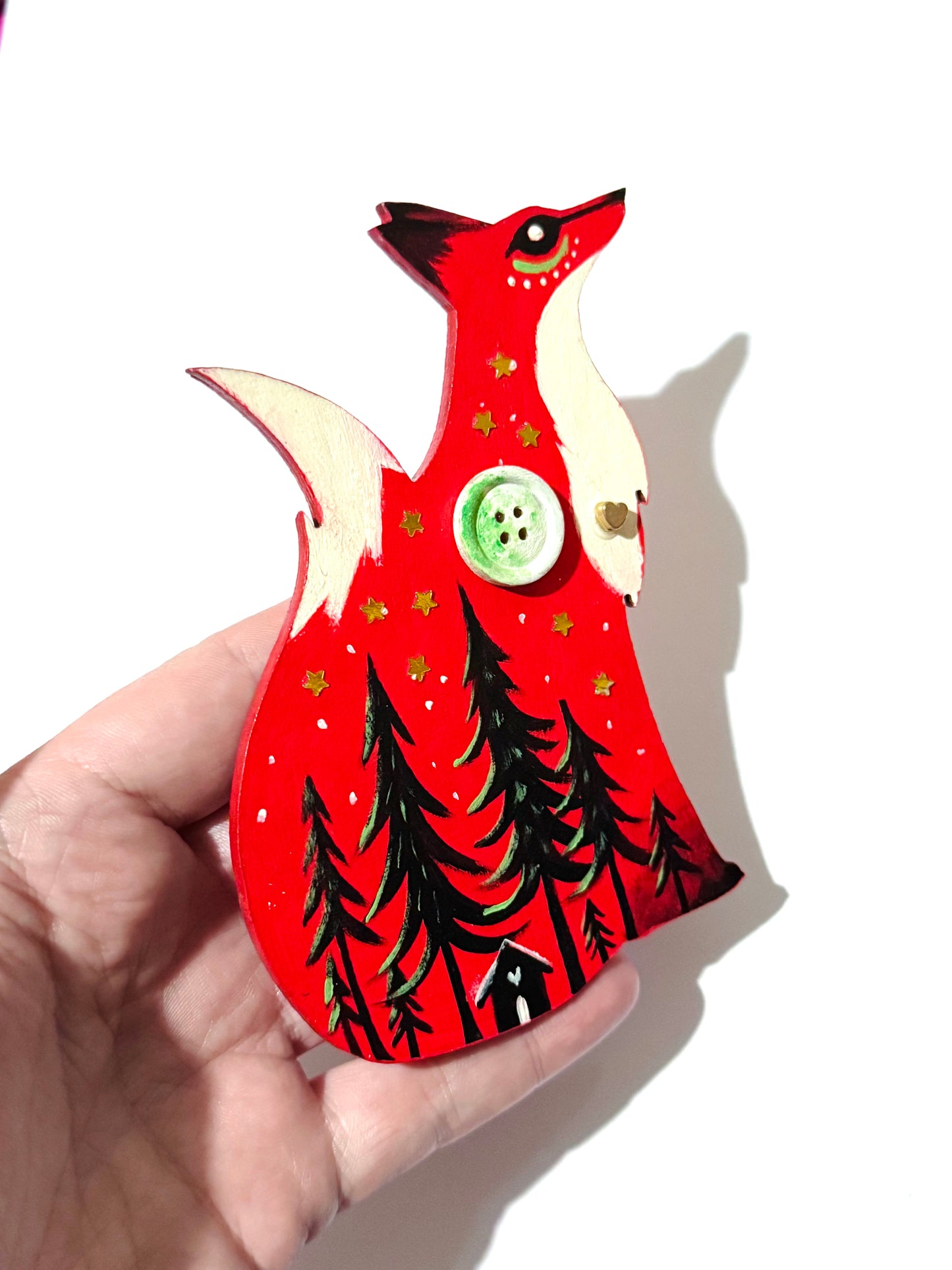Hand-painted EYCIIR fox MAGNET / Kézzel festett EYCIIR róka mágnes