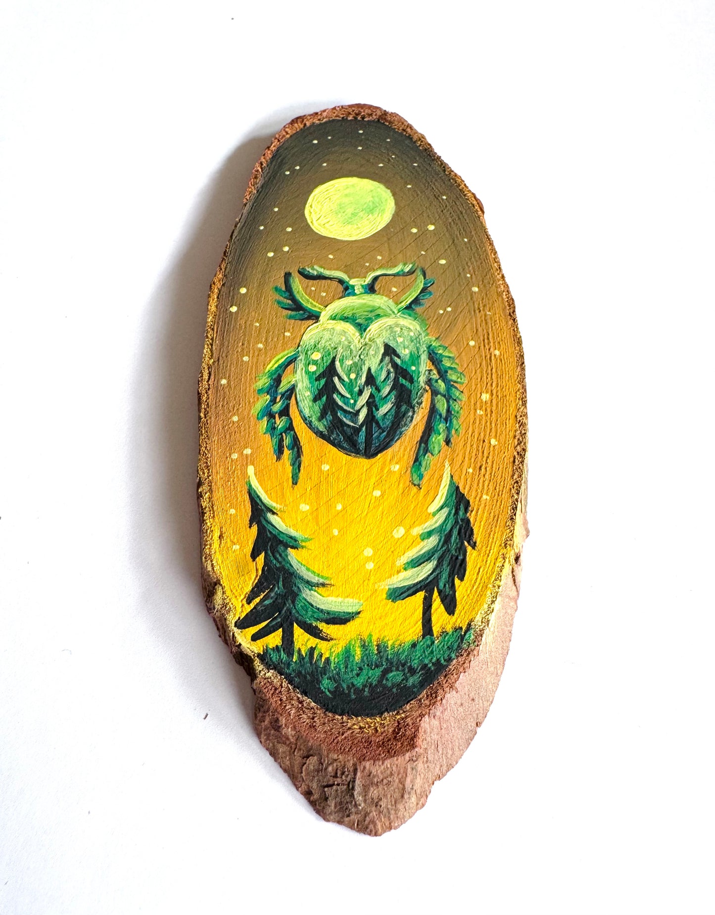 Hand-painted mini wood slice MAGNET / Kézzel festett mini fakorong mágnes