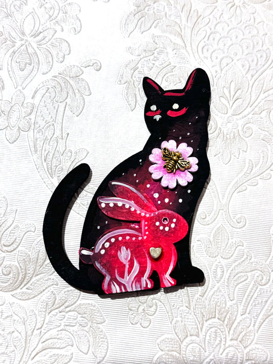 Hand-painted cat MAGNET / Kézzel festett macska mágnes