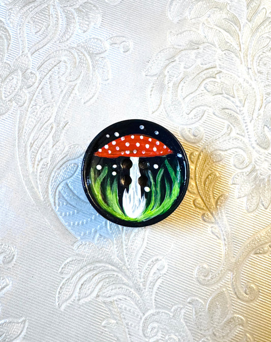 Hand-painted mini wood & button MAGNET / Kézzel festett mini fakorong & gomb MÁGNES