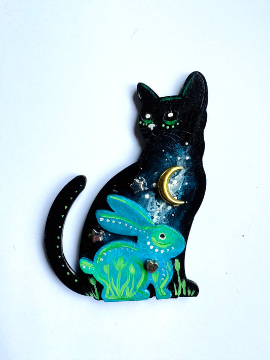 Hand-painted cat MAGNET / Kézzel festett macska mágnes