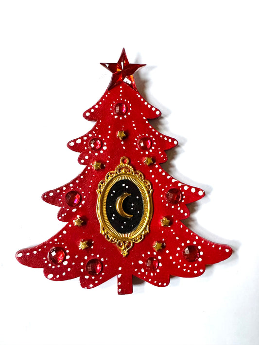 Hand-painted Christmas tree magnet / Kézzel festett karácsonyfa mágnes