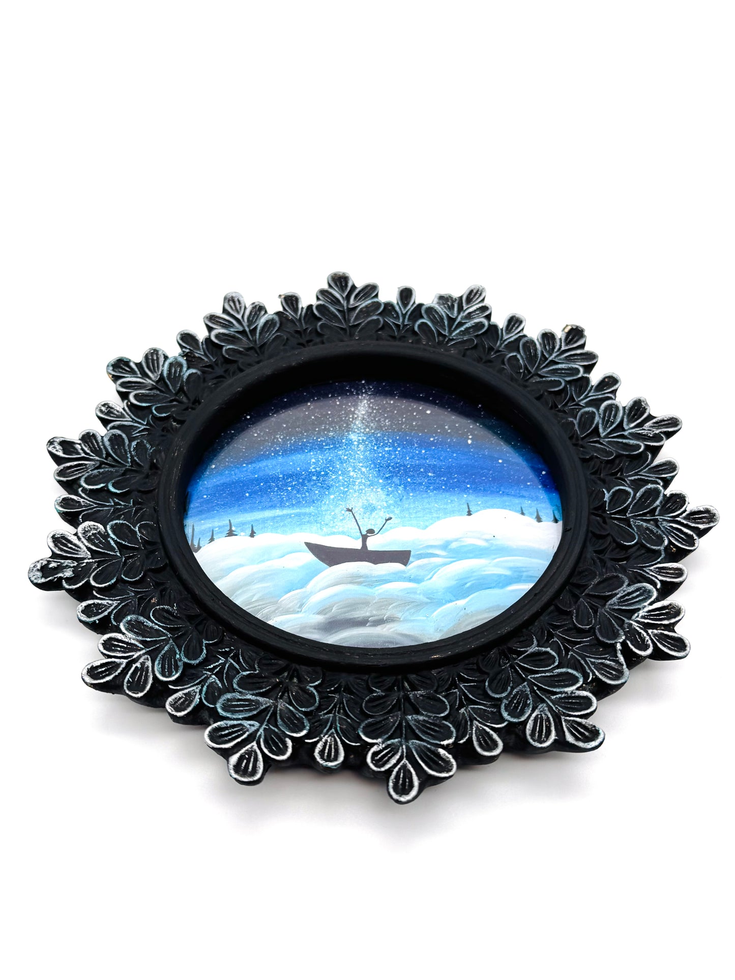 Mini round framed art print in an ornate frame / Mini kerek keretezett művészi nyomat díszes keretben