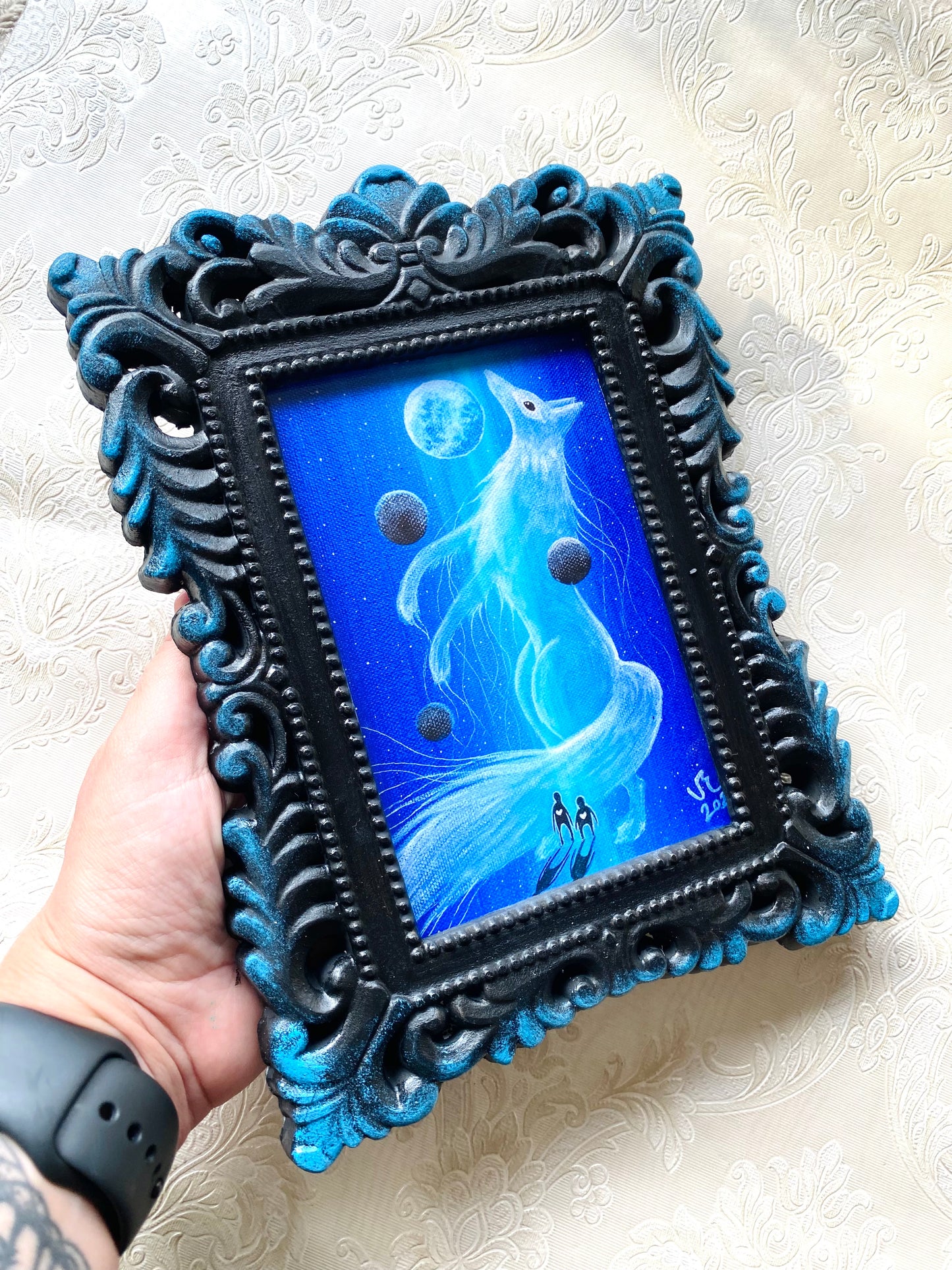 Mini framed art print in an ornate frame / Mini keretezett művészi nyomat díszes keretben