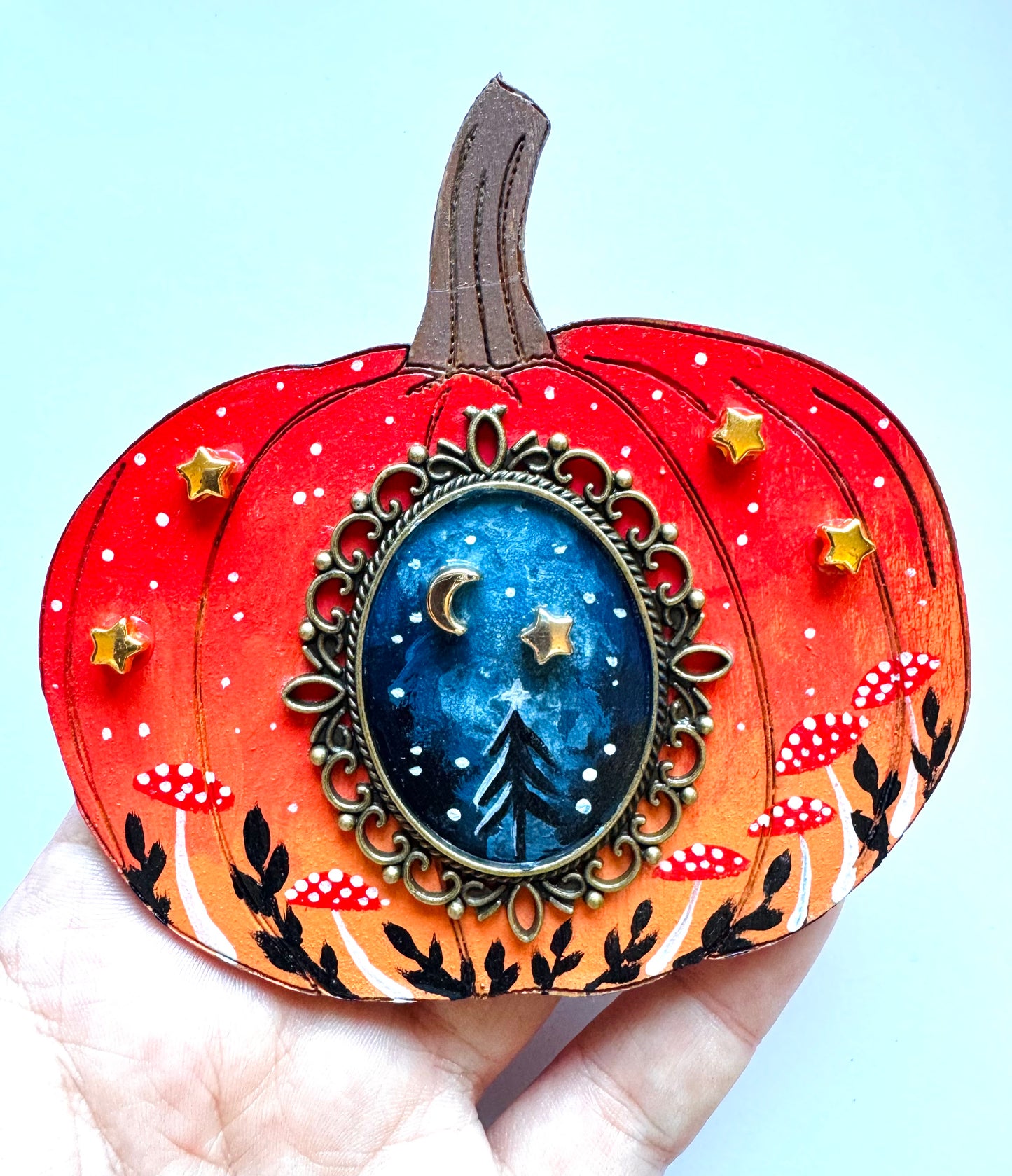 Hand-painted pumpkin MAGNET / Kézzel festett varázstök mágnes