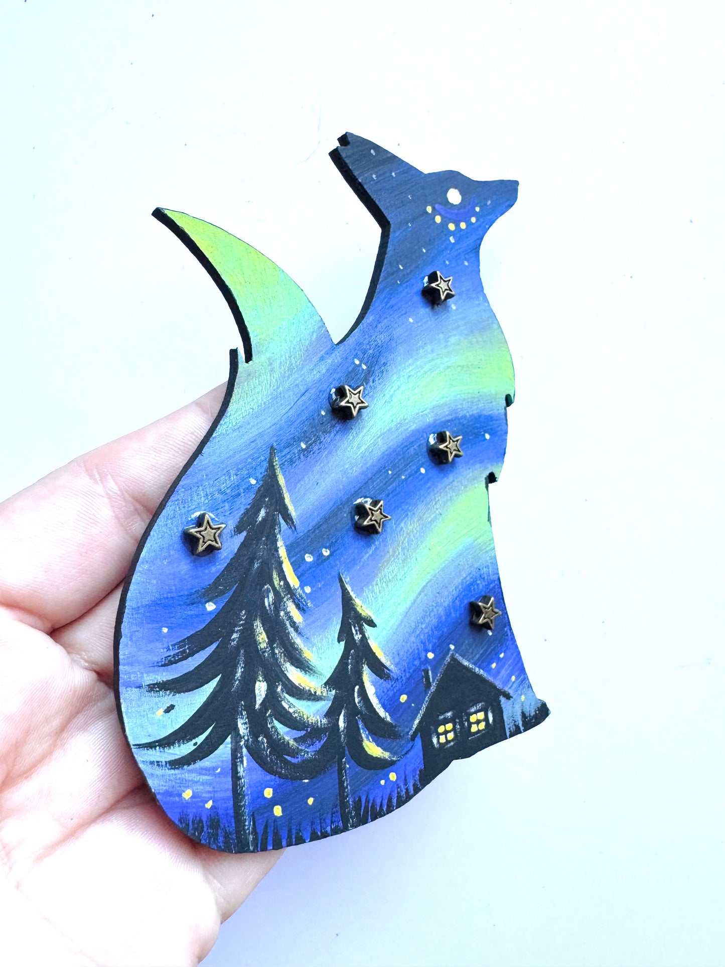 Hand-painted EYCIIR fox MAGNET / Kézzel festett EYCIIR róka mágnes
