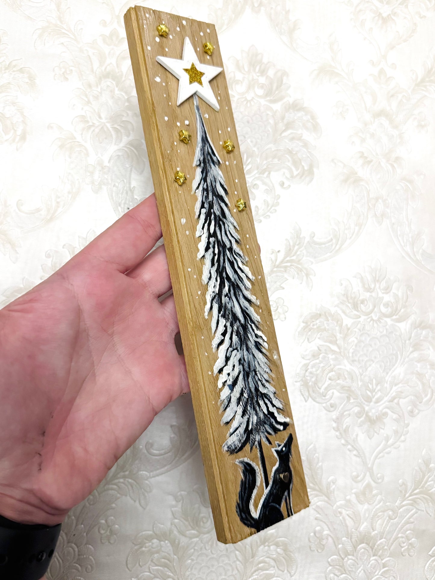 Parkettaléc-festmény KISEBB / Painting on wooden parquette strip, SMALLER SIZE