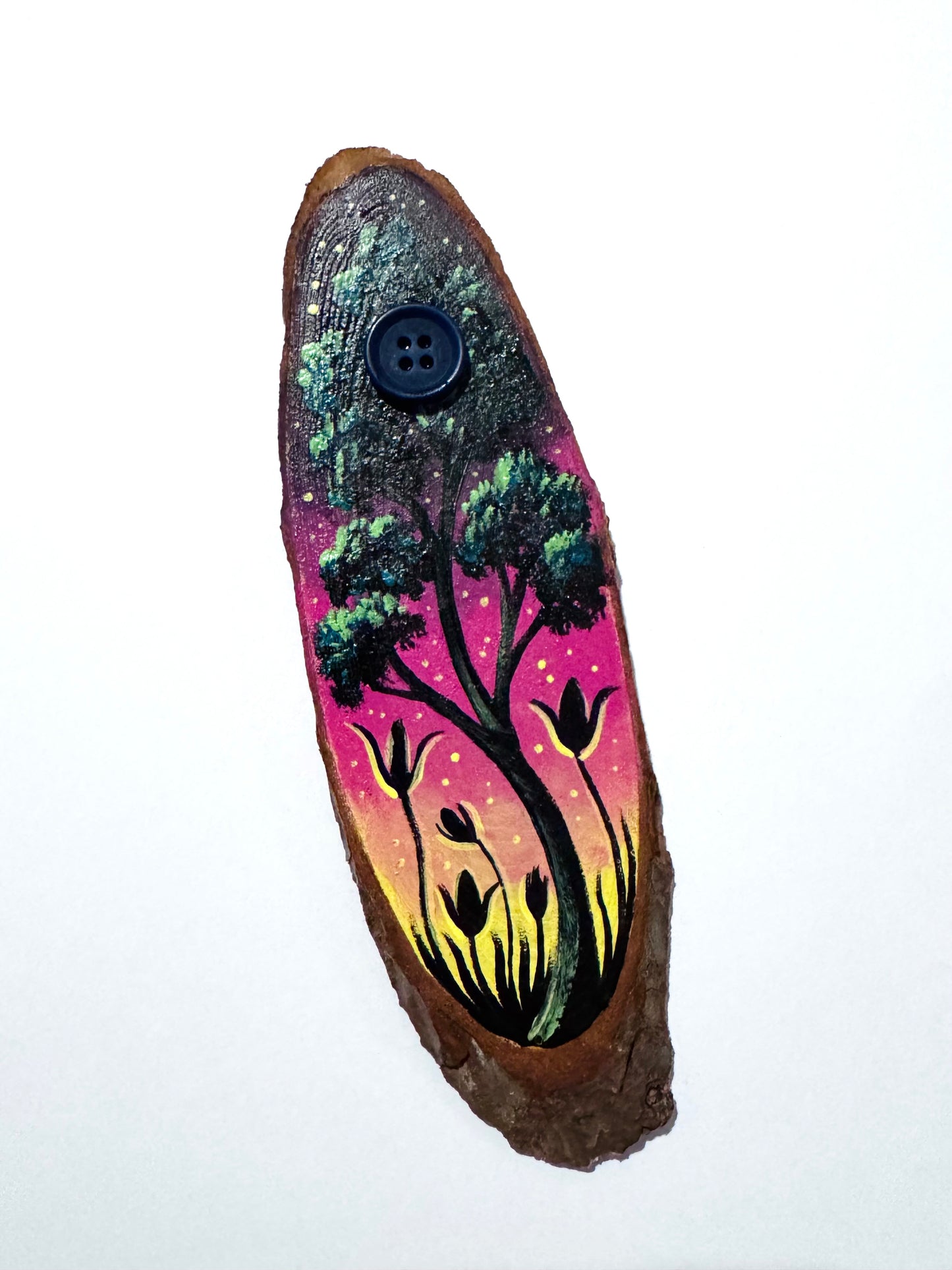 Hand-painted mini wood slice MAGNET / Kézzel festett mini fakorong mágnes