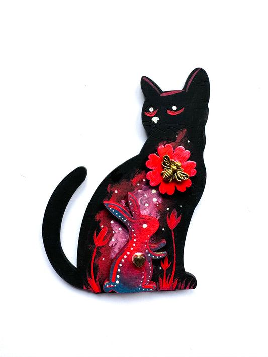 Hand-painted cat MAGNET / Kézzel festett macska mágnes