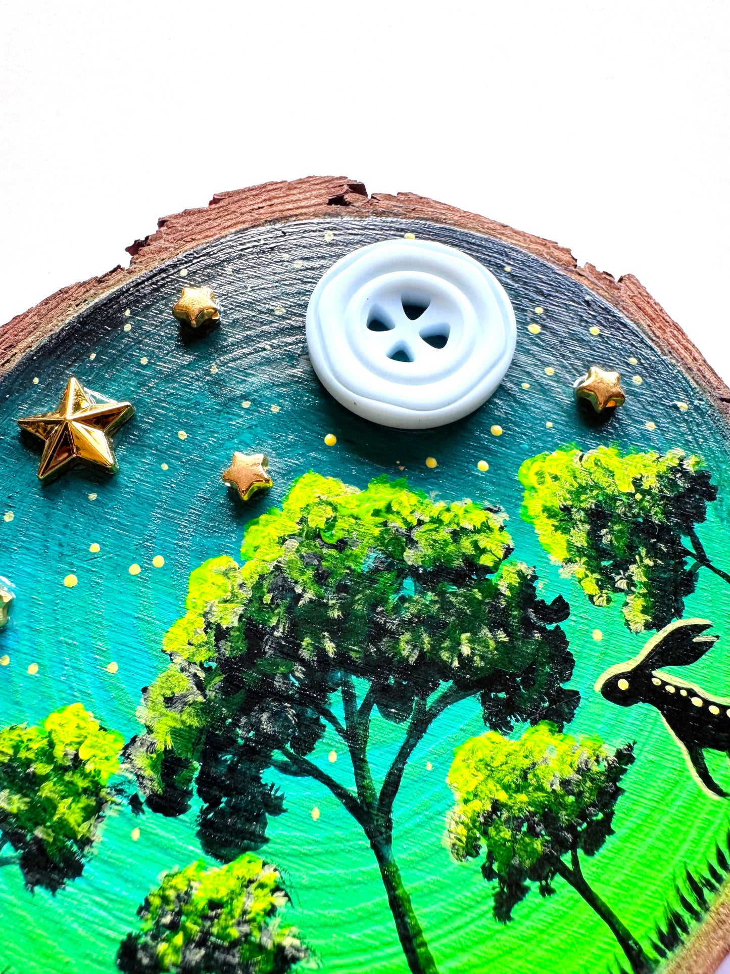 Hand-painted rustic wood slice smaller / Kézzel festett rusztikus fakorong kisebb