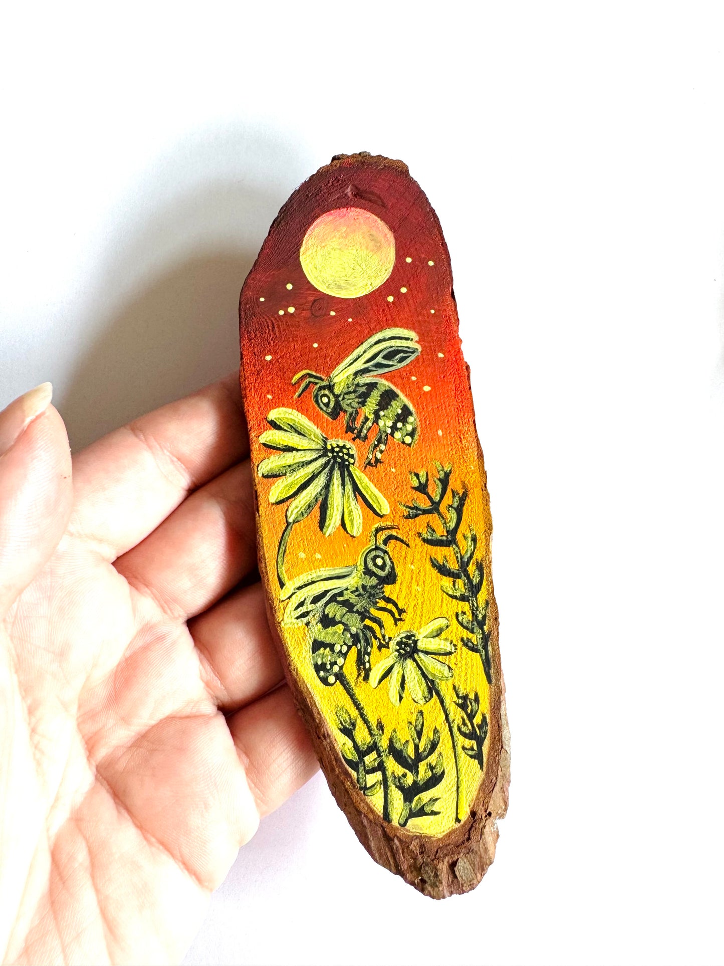 Hand-painted mini wood slice MAGNET / Kézzel festett mini fakorong mágnes