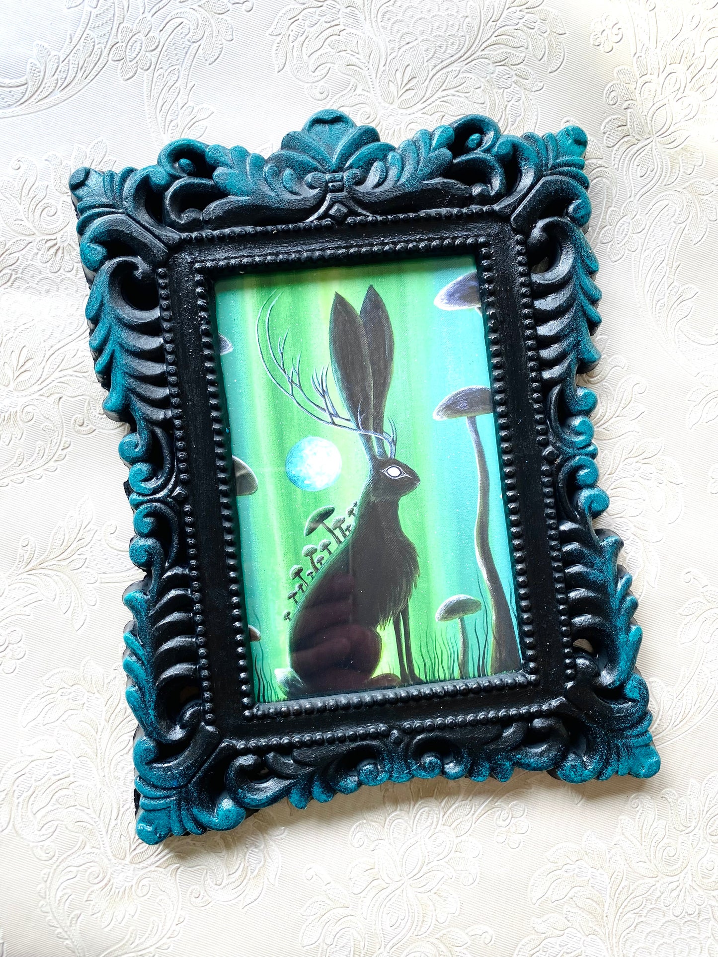 Mini framed art print in an ornate frame / Mini keretezett művészi nyomat díszes keretben