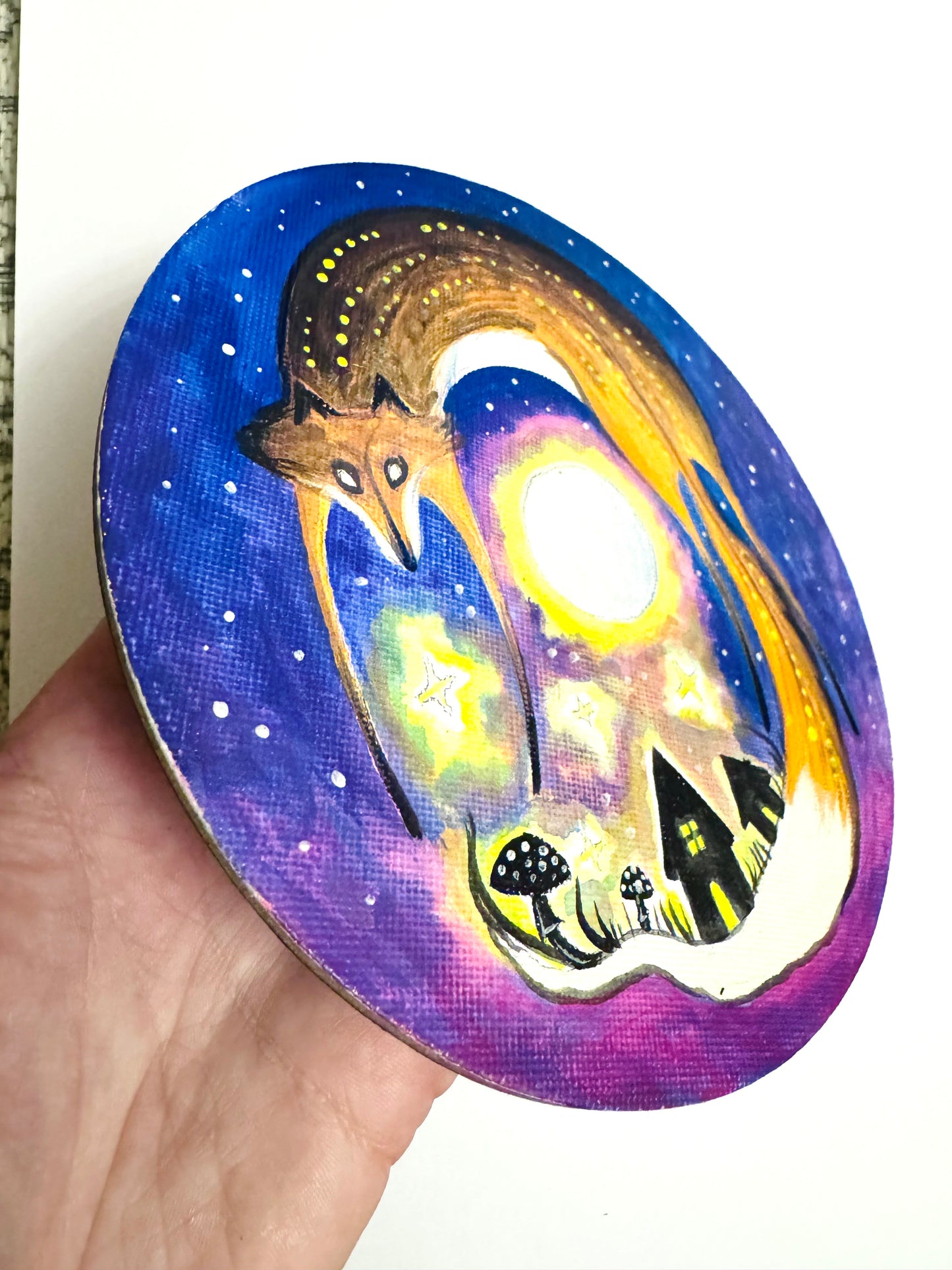 Original ROUND magnetic acrylic painting on canvas / Eredeti akrilfestmény KEREK vásznon (mágneses)