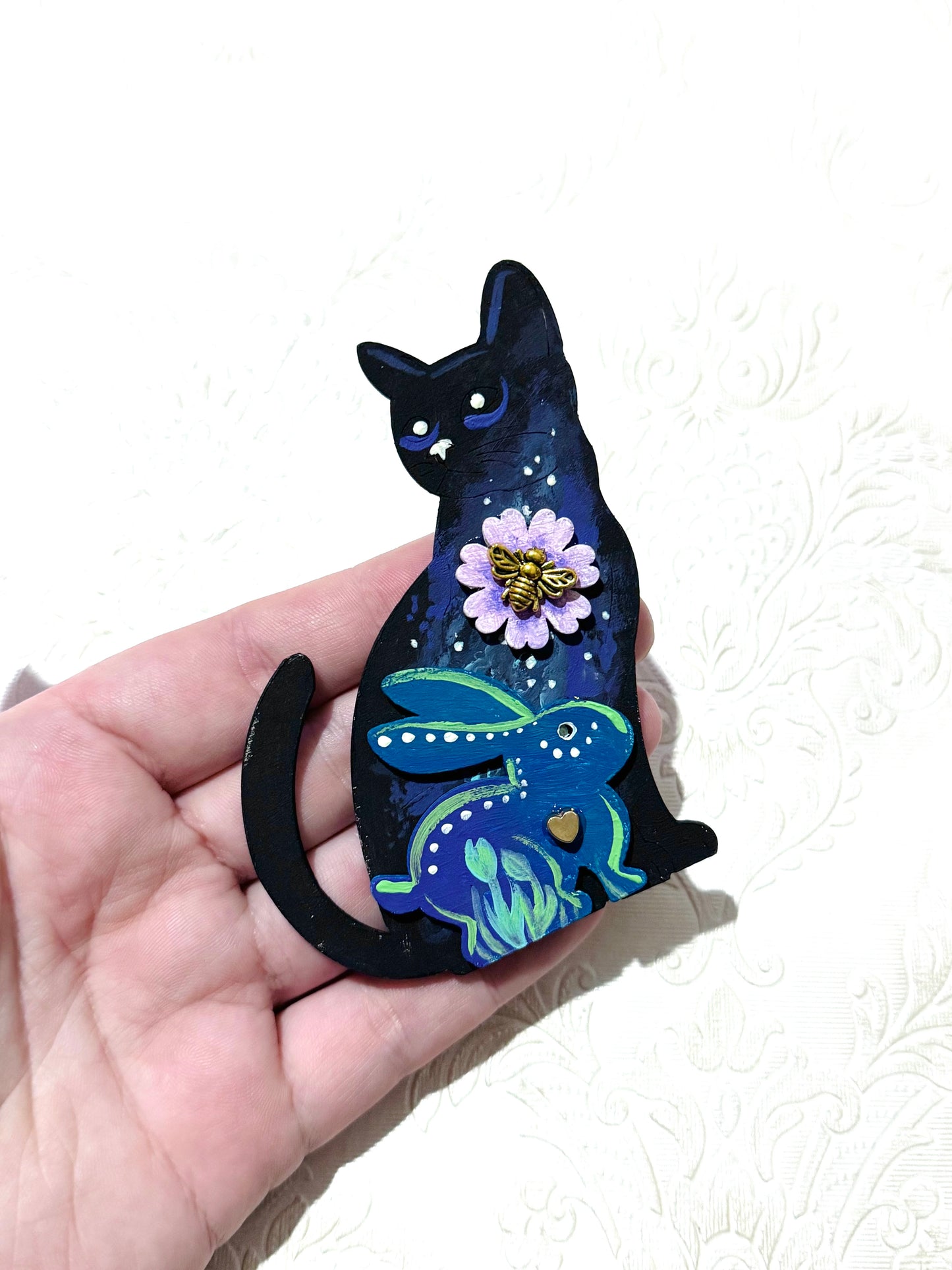 Hand-painted cat MAGNET / Kézzel festett macska mágnes