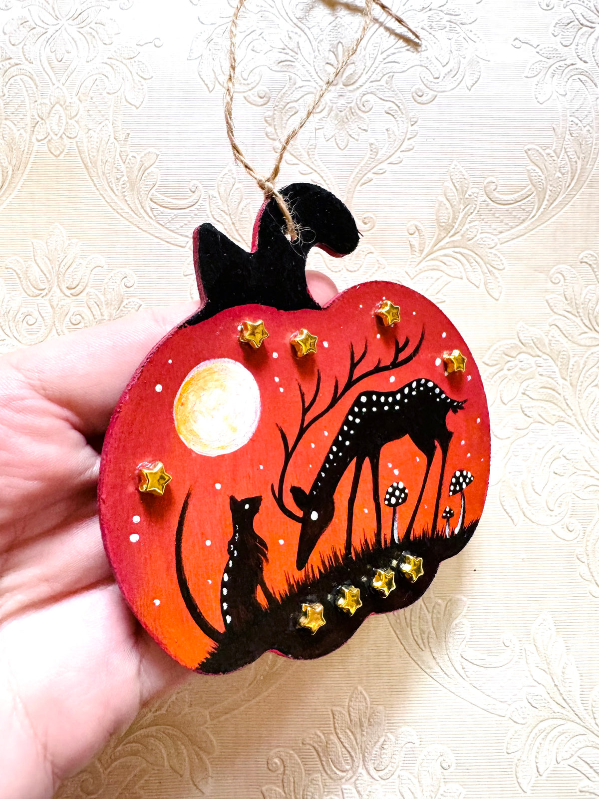 Hand-painted pumpkin MAGNET / Kézzel festett varázstök mágnes