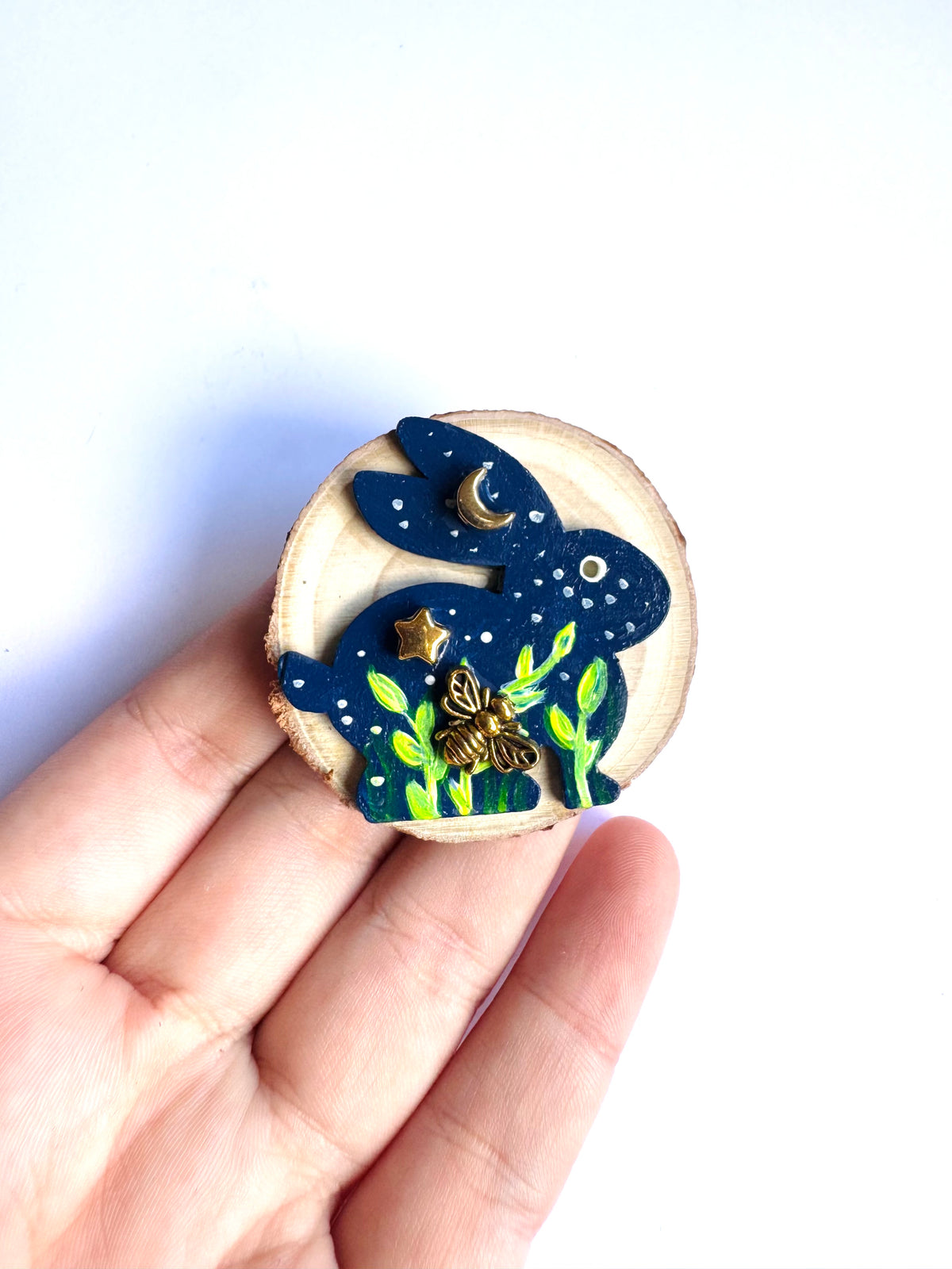Hand-painted mini wooden MAGNET / Kézzel festett mini fakorong MÁGNES