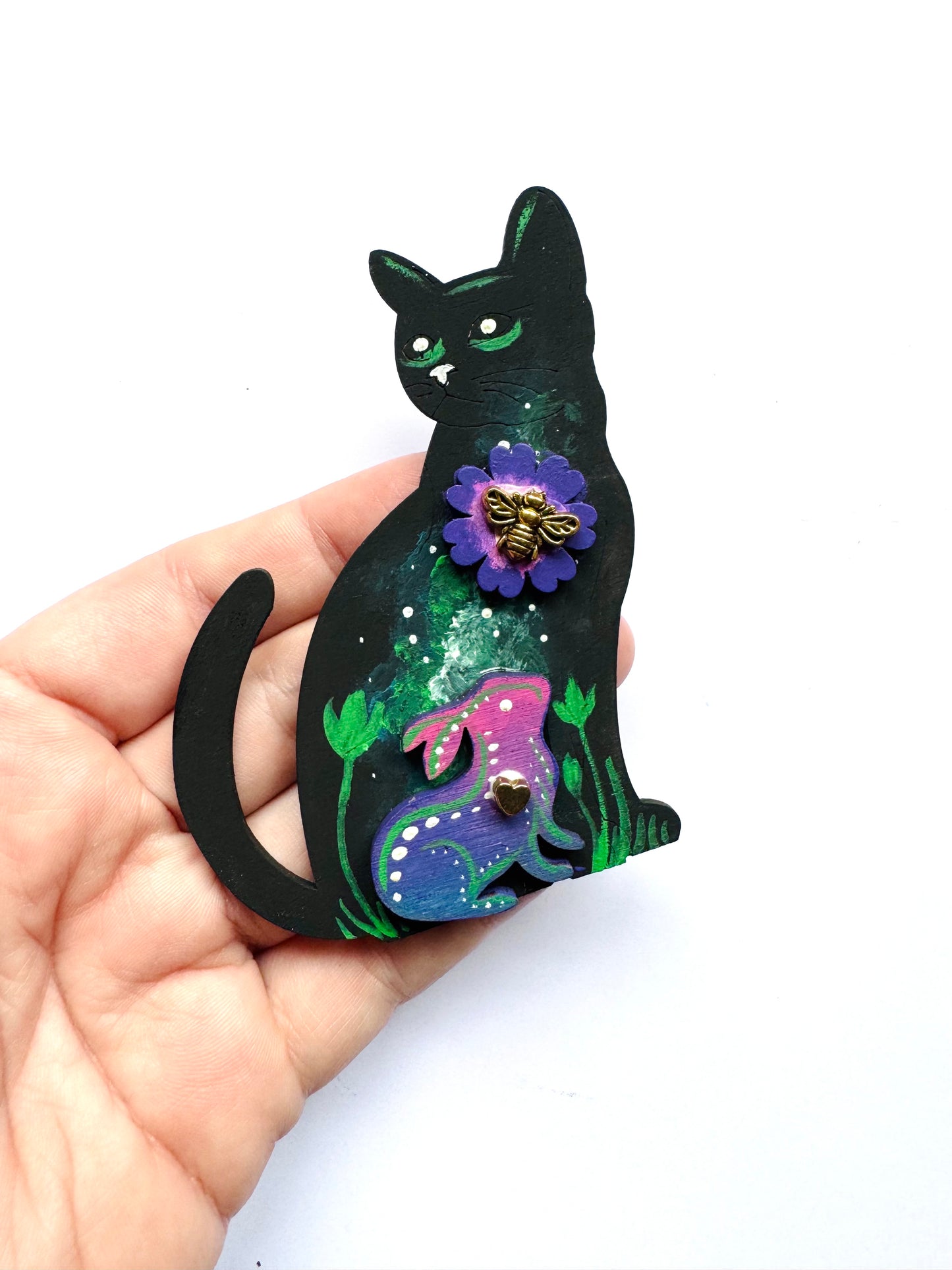 Hand-painted cat MAGNET / Kézzel festett macska mágnes