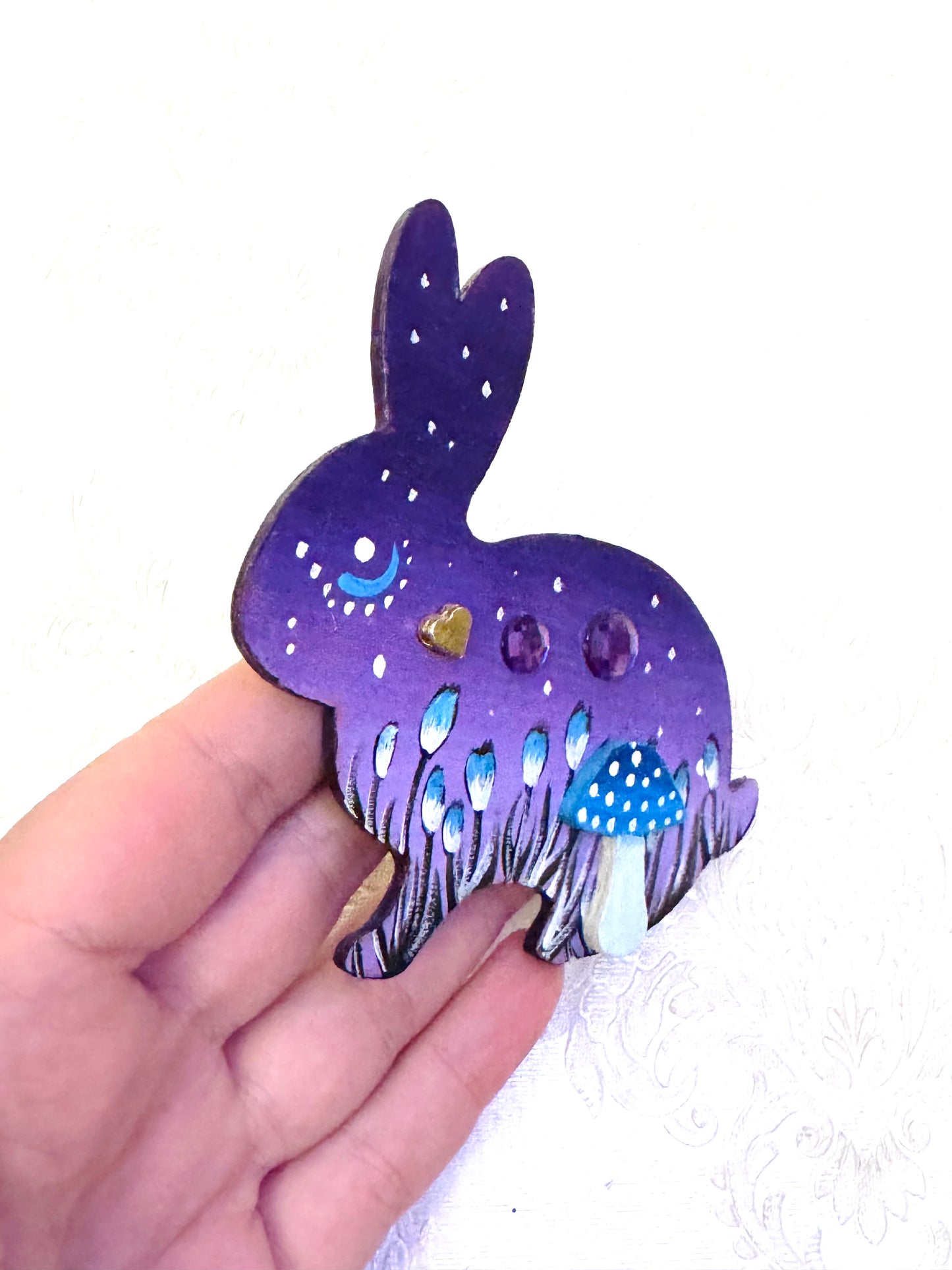 Hand-painted rabbit MAGNET / Kézzel festett nyuszi mágnes