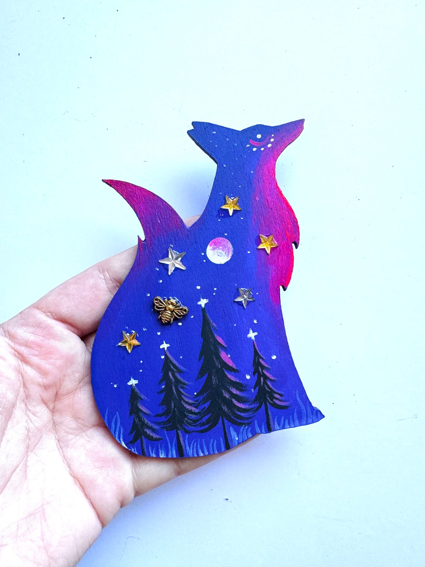 Hand-painted EYCIIR fox MAGNET / Kézzel festett EYCIIR róka mágnes