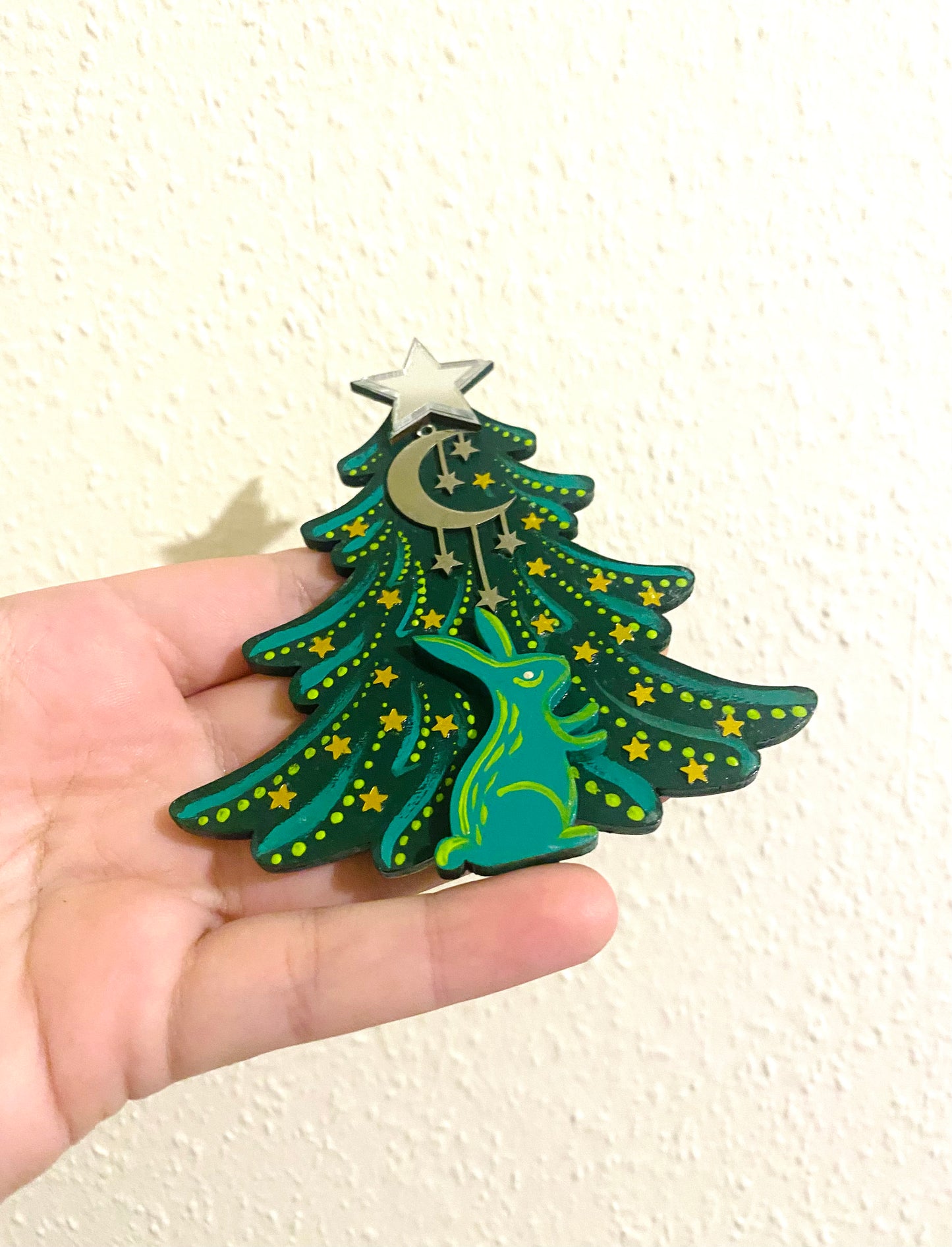 Hand-painted Christmas tree magnet / Kézzel festett karácsonyfa mágnes