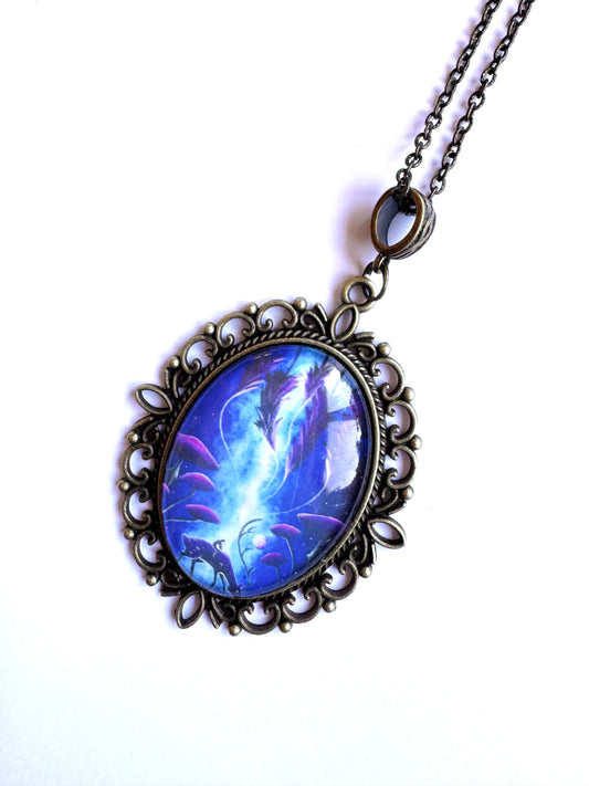 Big oval pendant / Nagy ovális medál egyedi grafikával