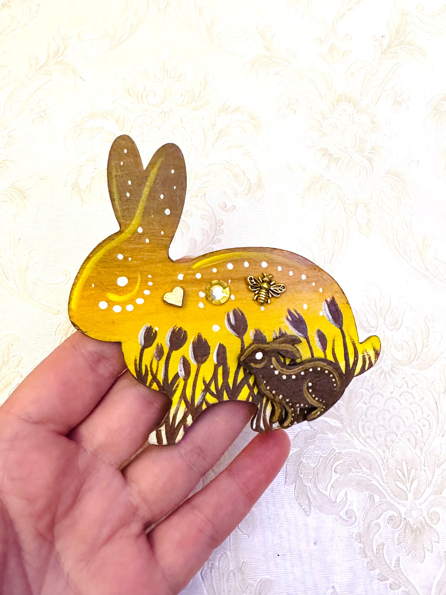 Hand-painted rabbit MAGNET / Kézzel festett nyuszi mágnes