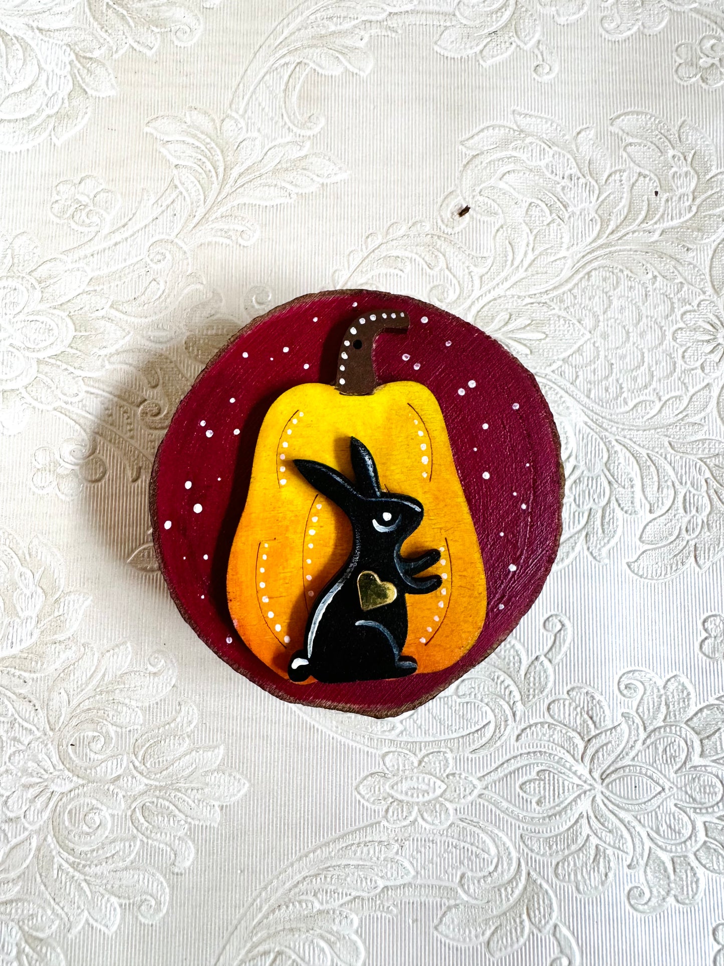 Hand-painted mini wood slice MAGNET / Kézzel festett mini fakorong mágnes