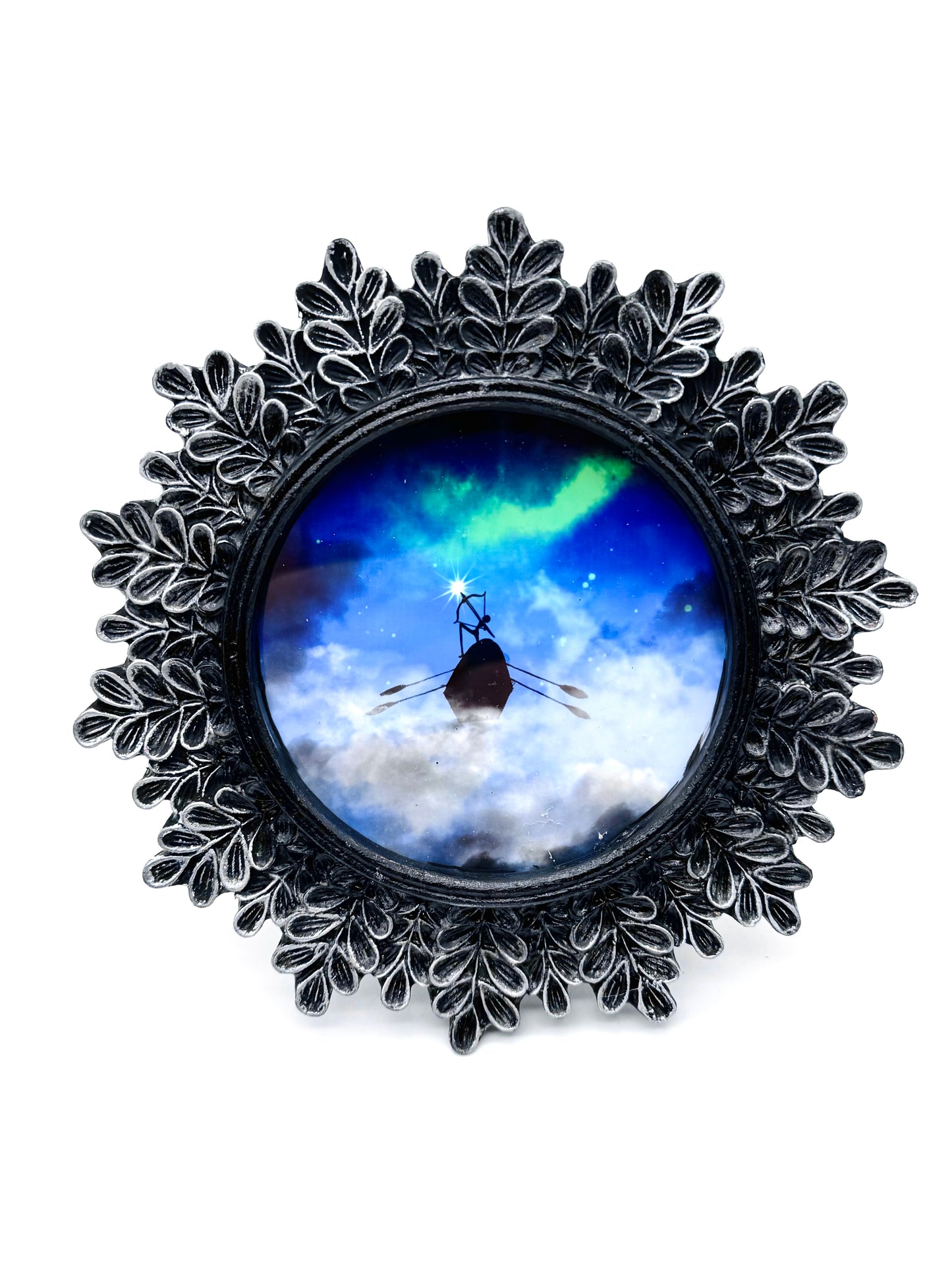 Mini round framed art print in an ornate frame / Mini kerek keretezett művészi nyomat díszes keretben