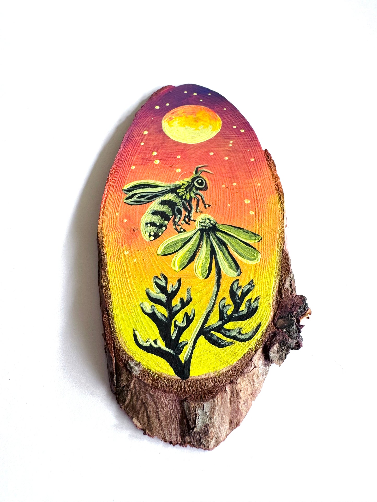 Hand-painted mini wood slice MAGNET / Kézzel festett mini fakorong mágnes