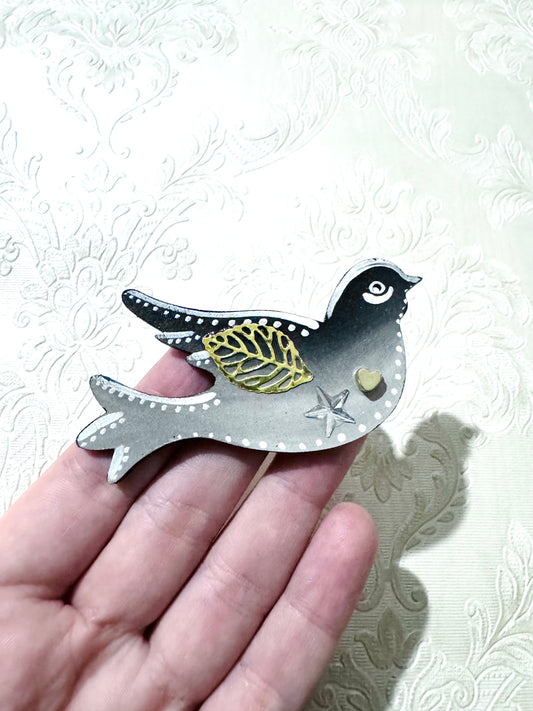 Hand-painted small bird MAGNET / Kézzel festett kismadár mágnes