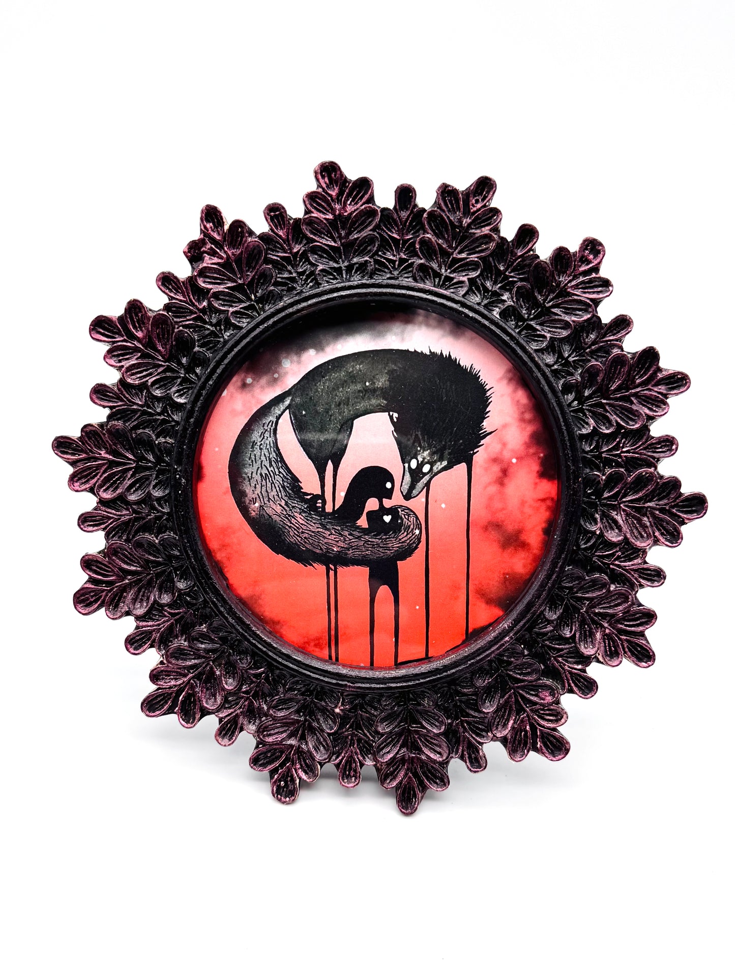 Mini round framed art print in an ornate frame / Mini kerek keretezett művészi nyomat díszes keretben