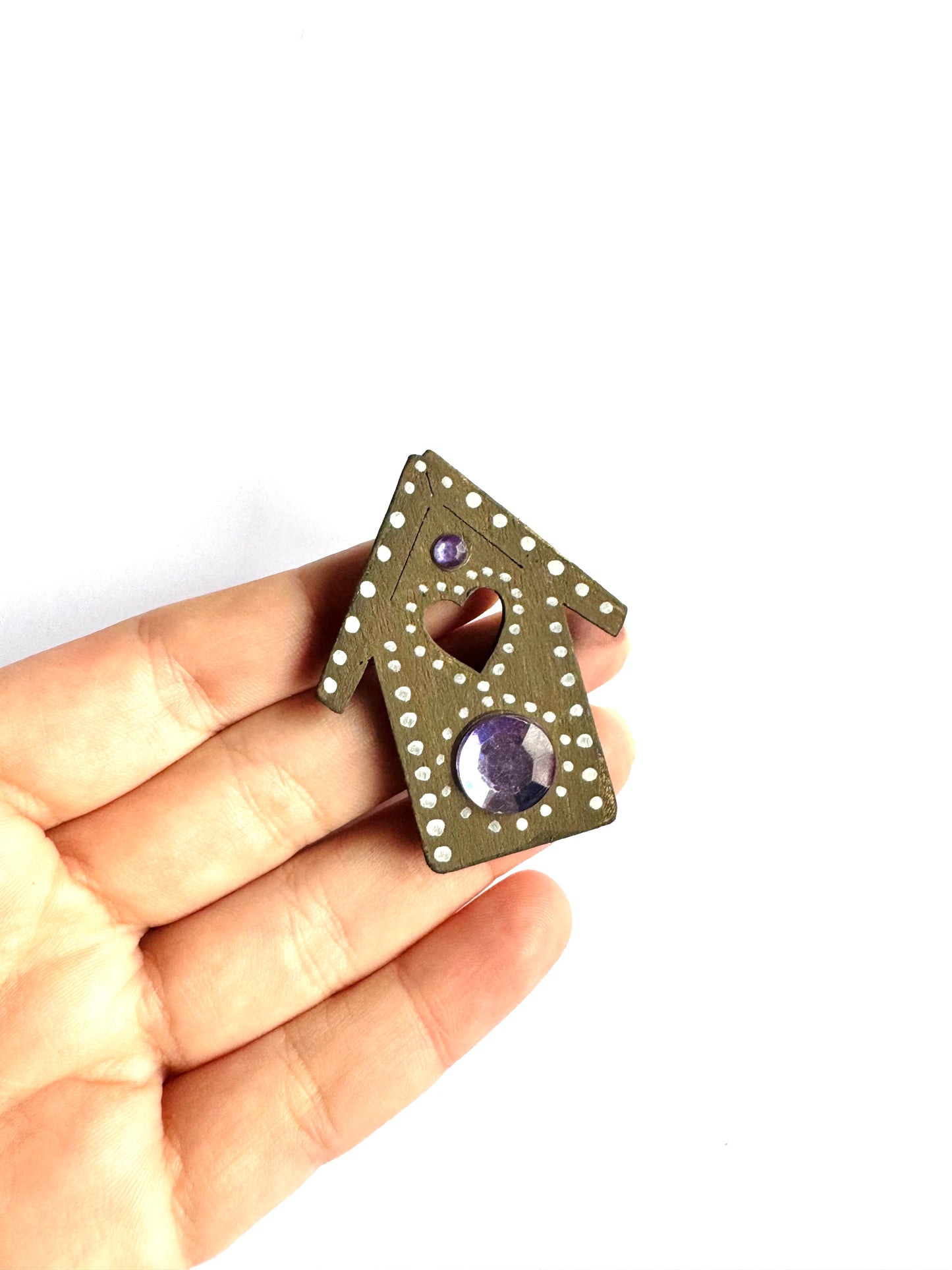 Hand-painted “gingerbread” house magnet SMALL / Kézzel festett “mézeskalács” házikó mágnes KICSI