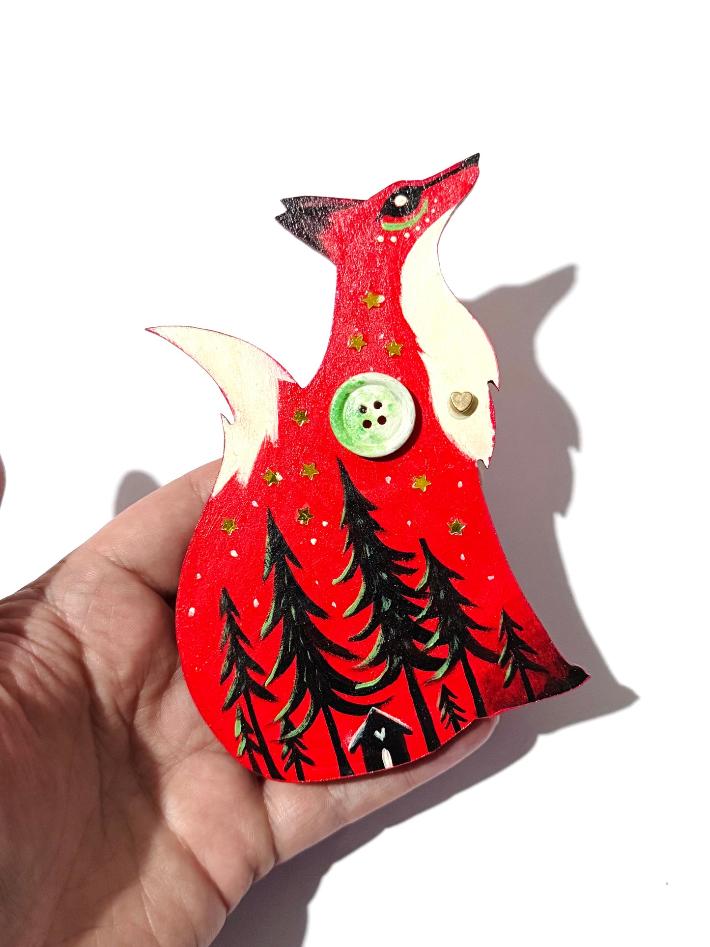 Hand-painted EYCIIR fox MAGNET / Kézzel festett EYCIIR róka mágnes