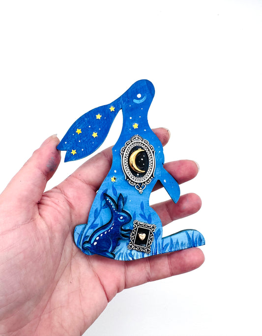 Hand-painted EYCIIR rabbit MAGNET / Kézzel festett EYCIIR nyuszi mágnes