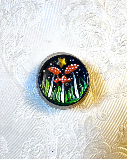 Hand-painted mini wood & button MAGNET / Kézzel festett mini fakorong & gomb MÁGNES