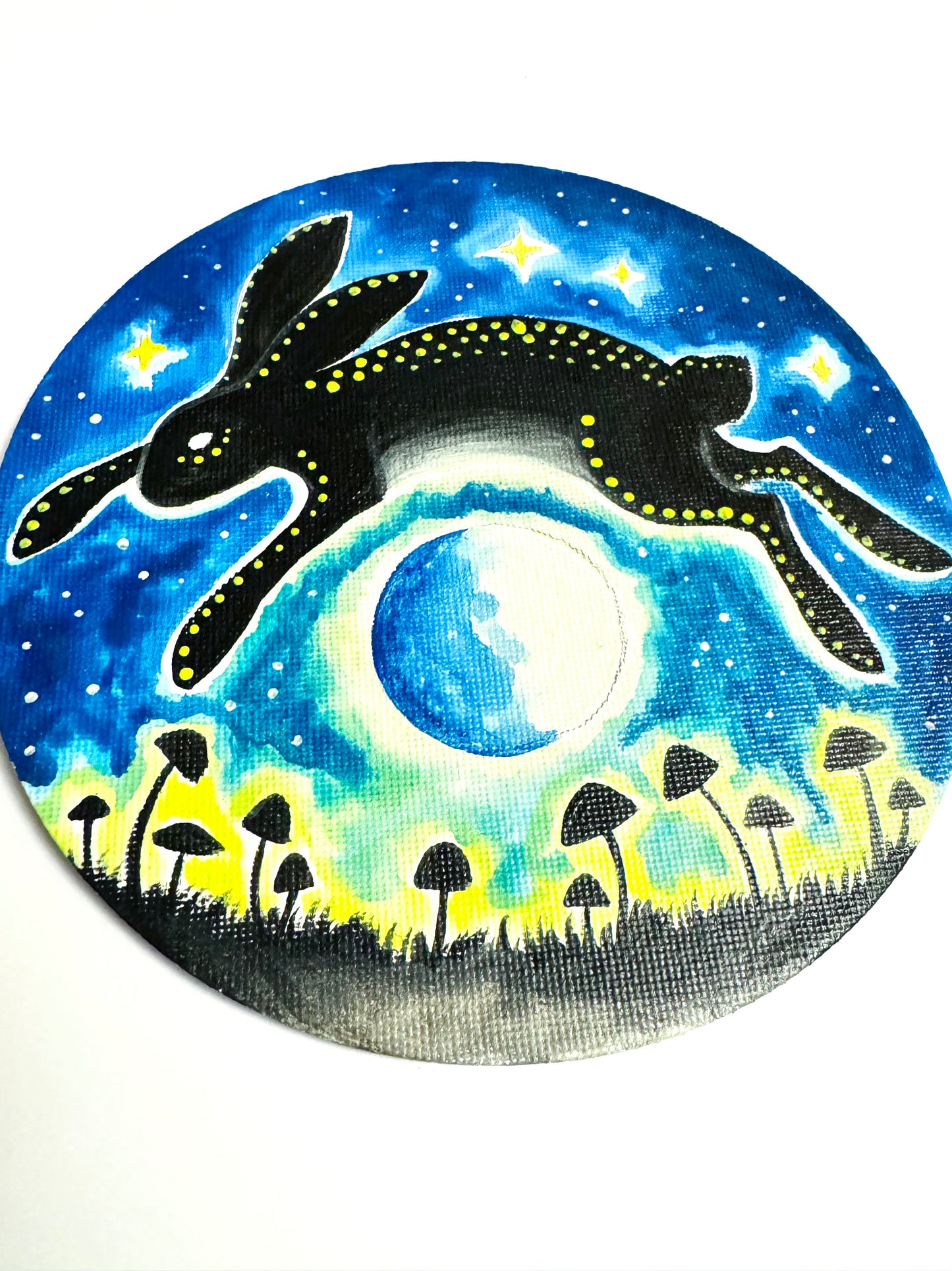 Original ROUND magnetic acrylic painting on canvas / Eredeti akrilfestmény KEREK vásznon (mágneses)