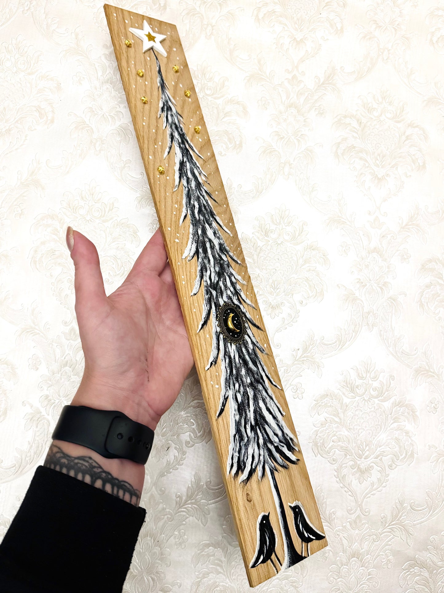 Parkettaléc-festmény NAGYOBB / Painting on wooden parquette strip, LARGER SIZE