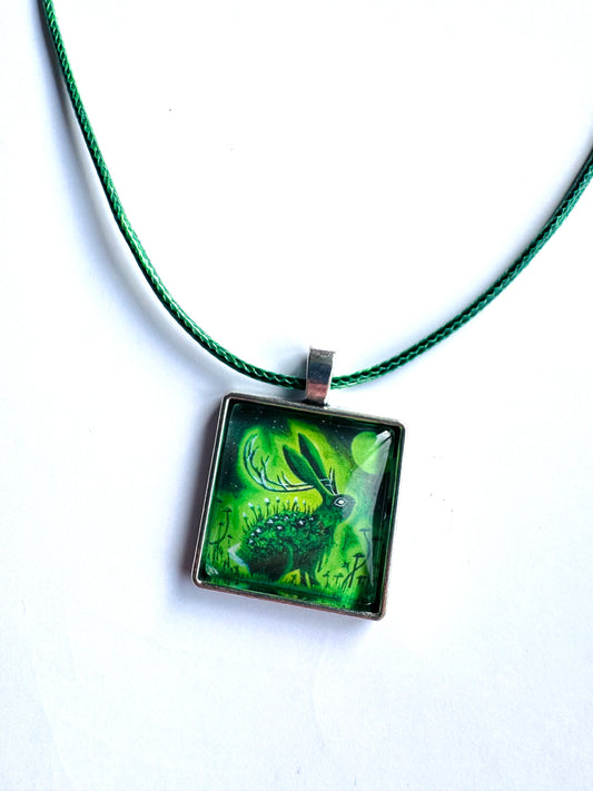 Square pendant / Négyzetes medál egyedi grafikával