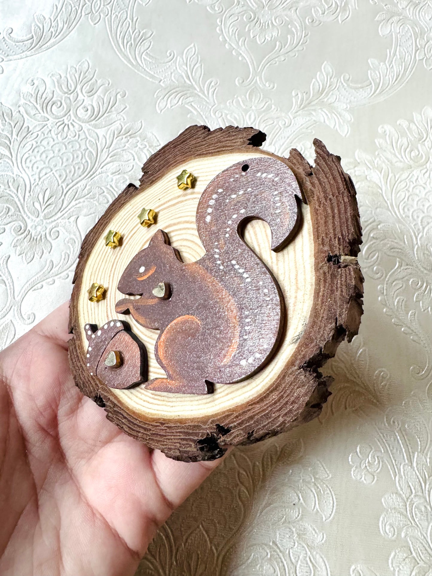 Hand-painted mini wood slice MAGNET / Kézzel festett mini fakorong mágnes