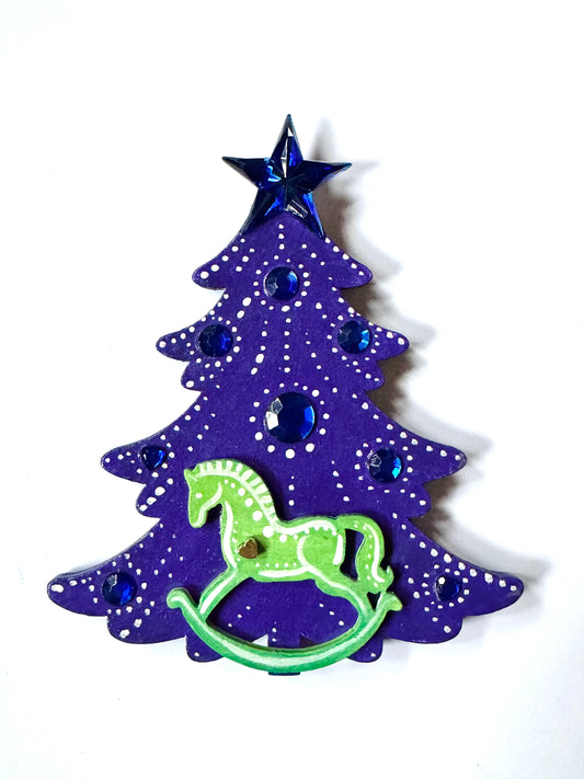 Hand-painted Christmas tree magnet / Kézzel festett karácsonyfa mágnes
