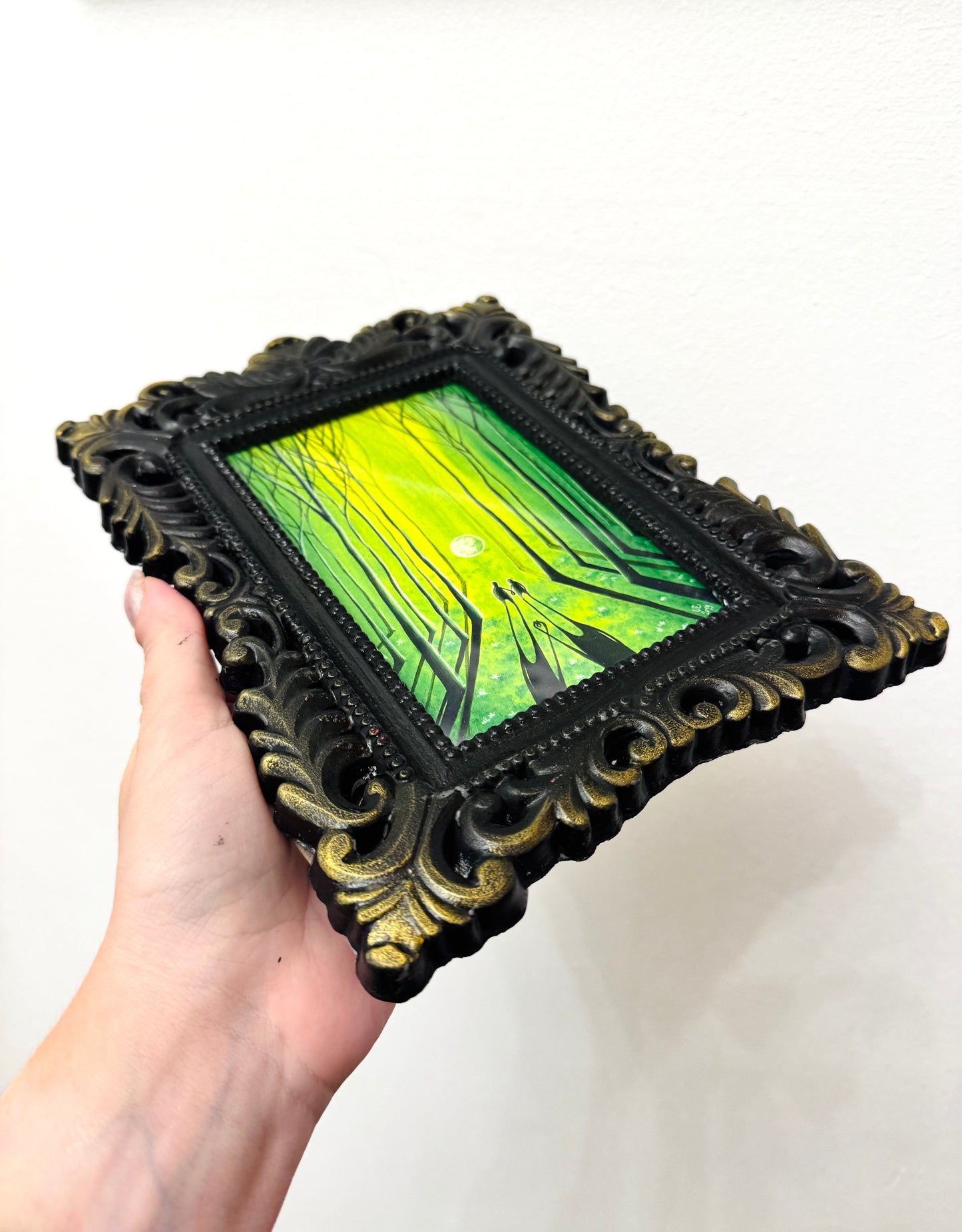 Mini framed art print in an ornate frame / Mini keretezett művészi nyomat díszes keretben