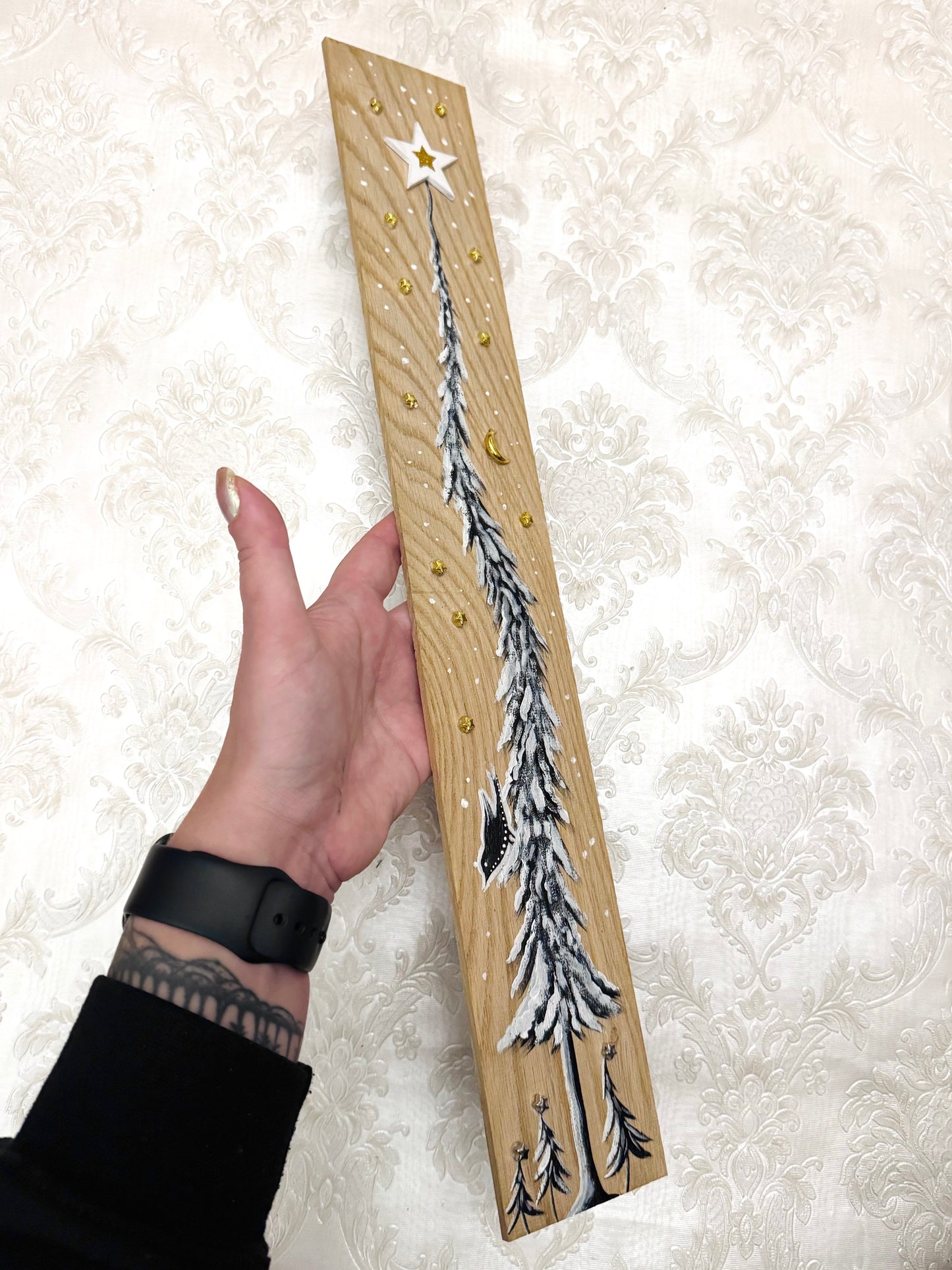 Parkettaléc-festmény NAGYOBB / Painting on wooden parquette strip, LARGER SIZE