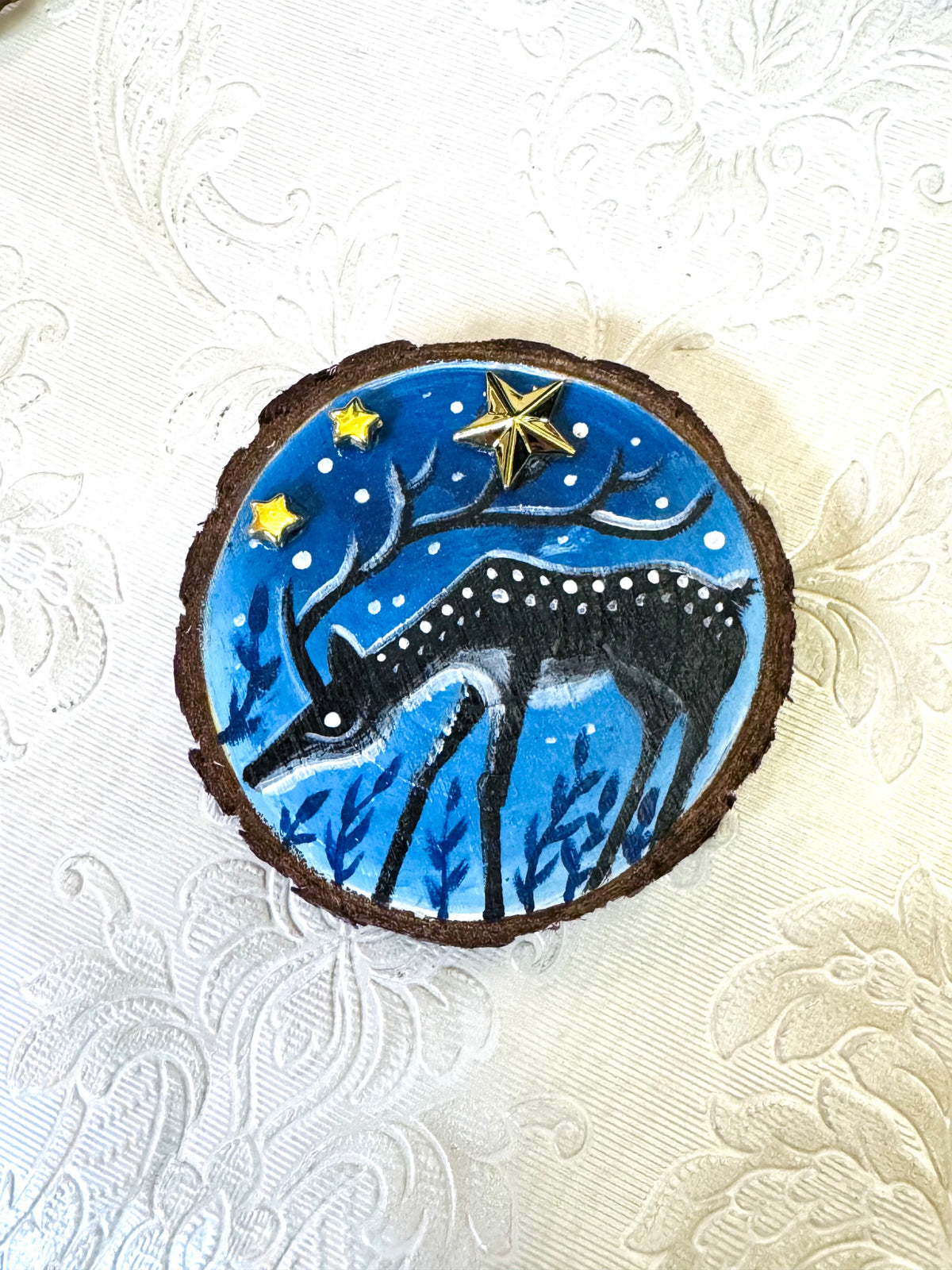 Hand-painted mini wood slice MAGNET / Kézzel festett mini fakorong mágnes