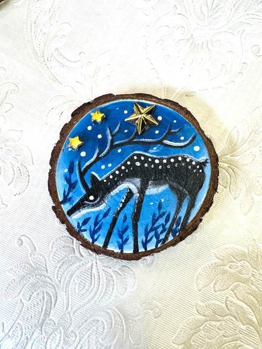 Hand-painted mini wood slice MAGNET / Kézzel festett mini fakorong mágnes