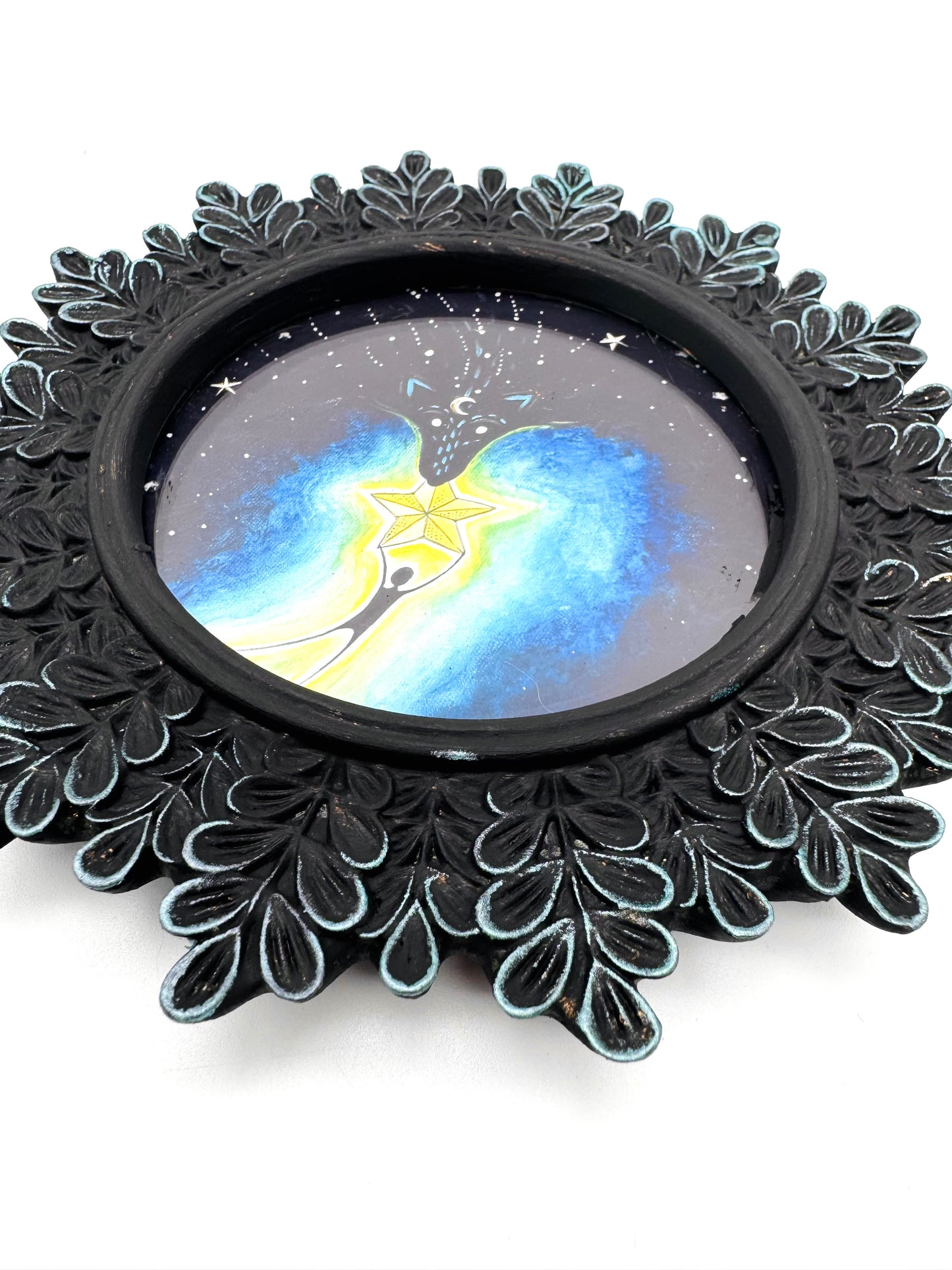 Mini round framed art print in an ornate frame / Mini kerek keretezett művészi nyomat díszes keretben