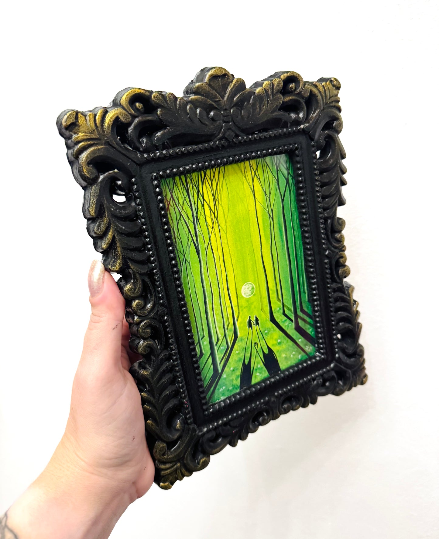 Mini framed art print in an ornate frame / Mini keretezett művészi nyomat díszes keretben